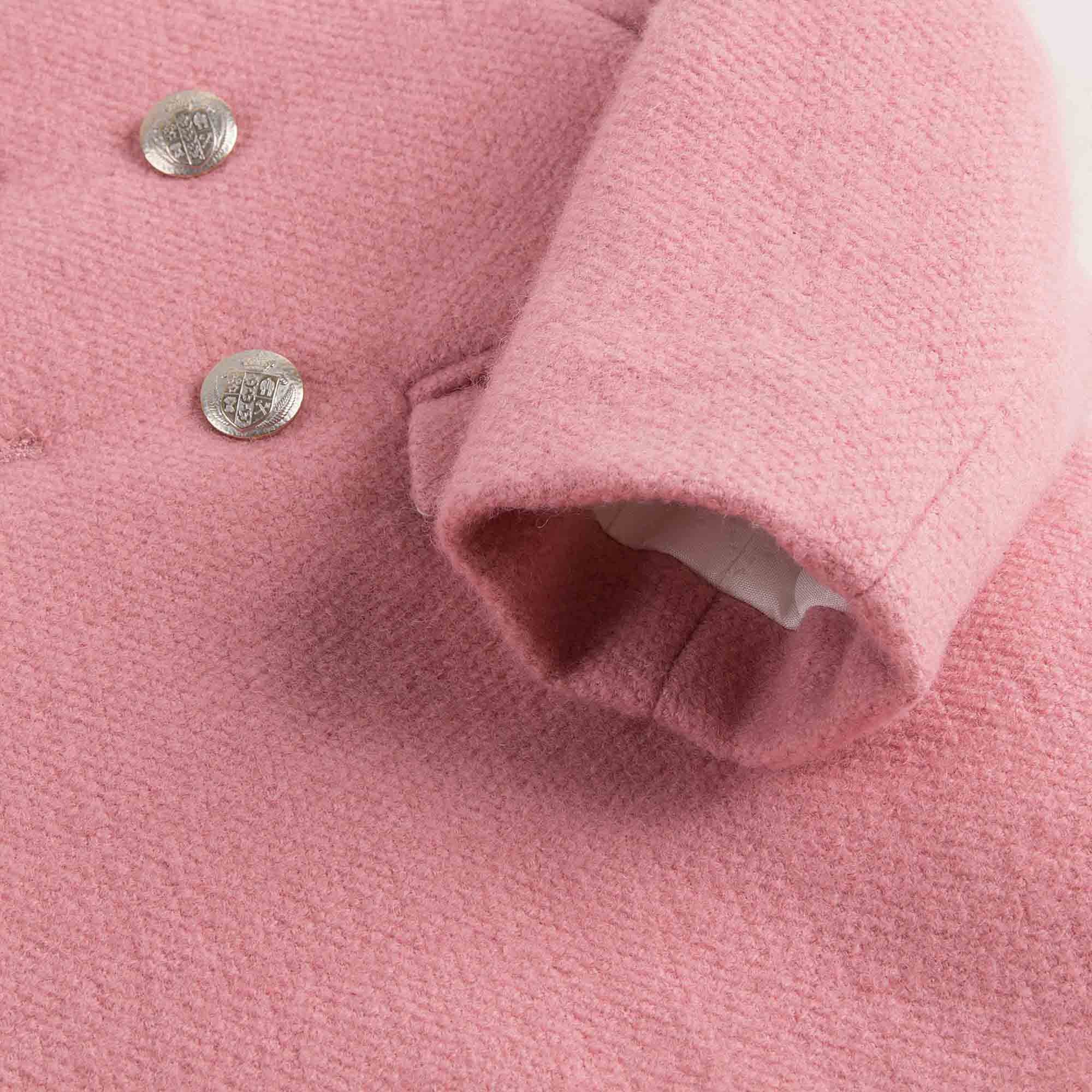 Baby Girls Pink With Gold Bottons Coat - CÉMAROSE | Children's Fashion Store - 5