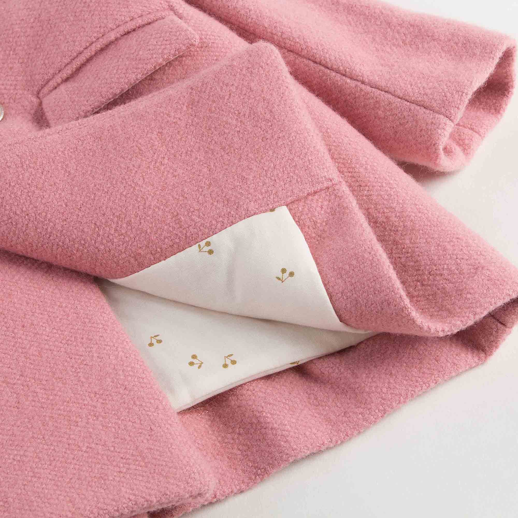 Baby Girls Pink With Gold Bottons Coat - CÉMAROSE | Children's Fashion Store - 6
