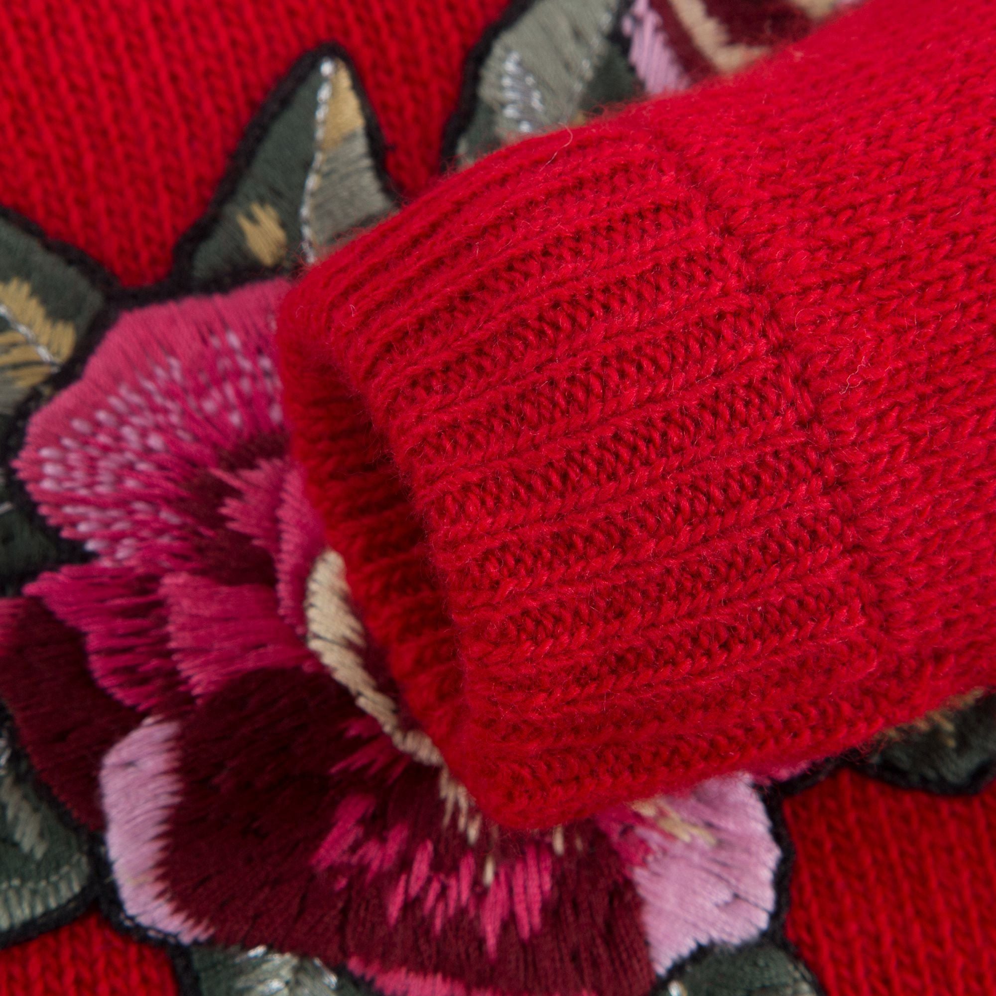 Girls Dark Red Wool Knitted Sweater