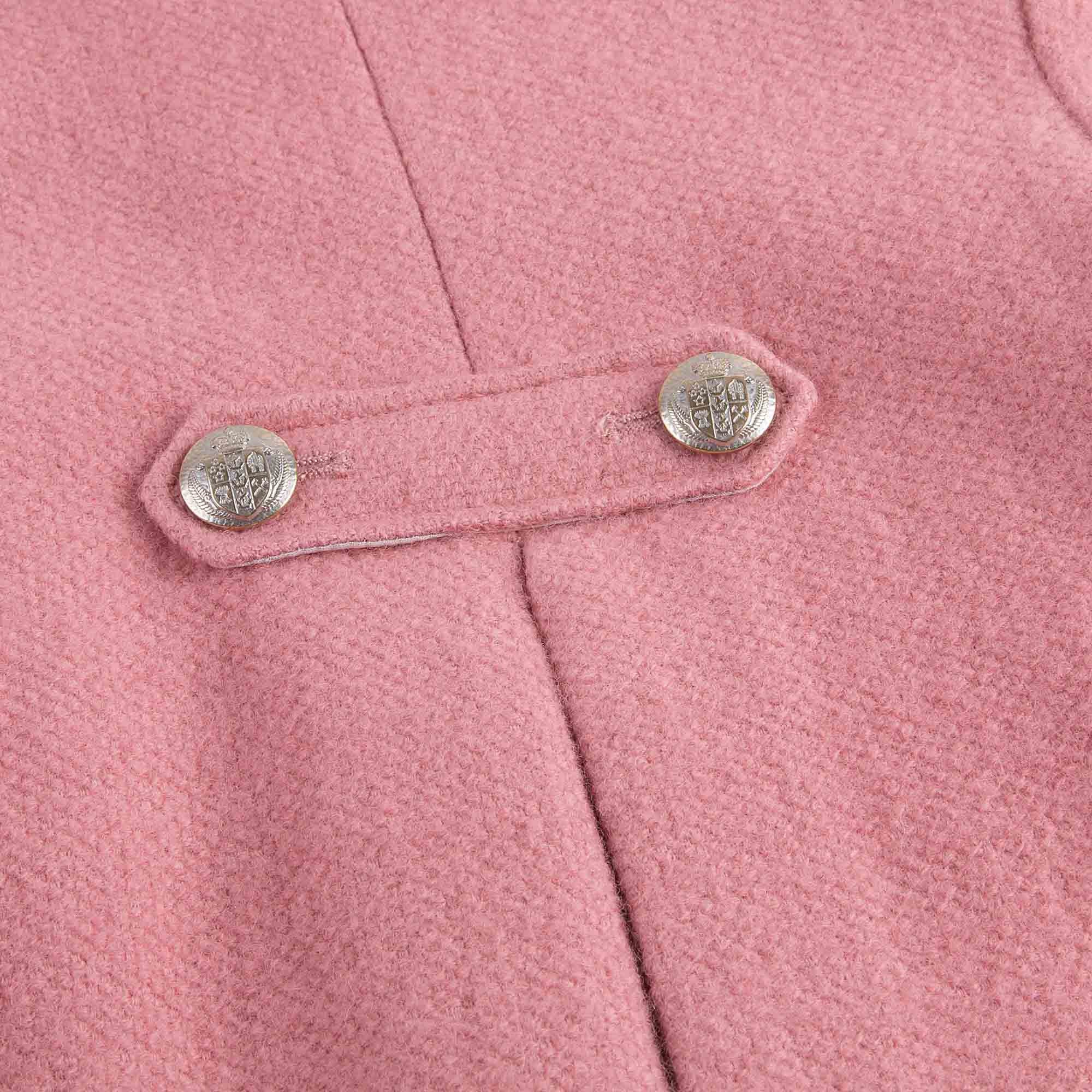 Baby Girls Pink With Gold Bottons Coat - CÉMAROSE | Children's Fashion Store - 7