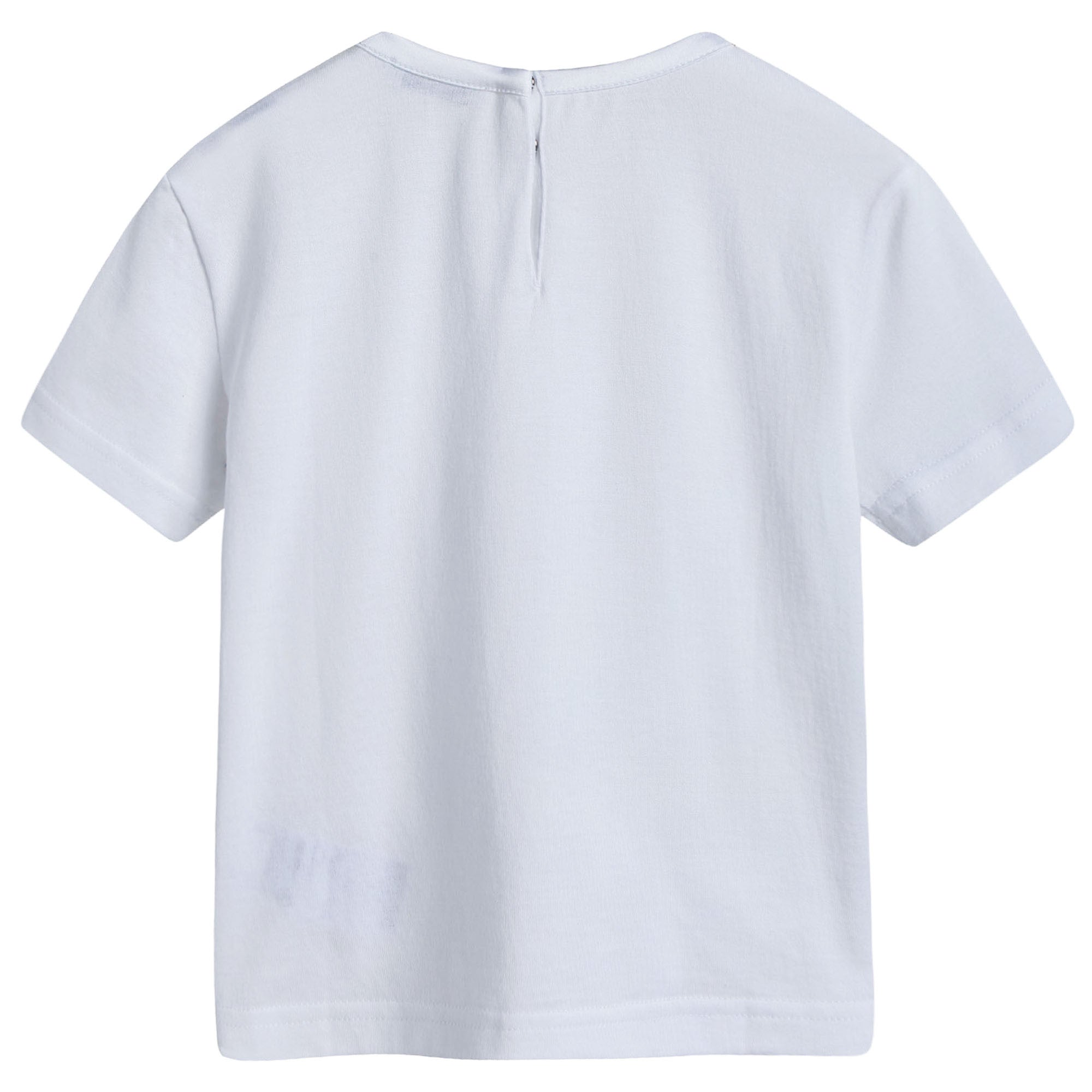 Girls Ivory Hem Lace Cotton T-Shirt