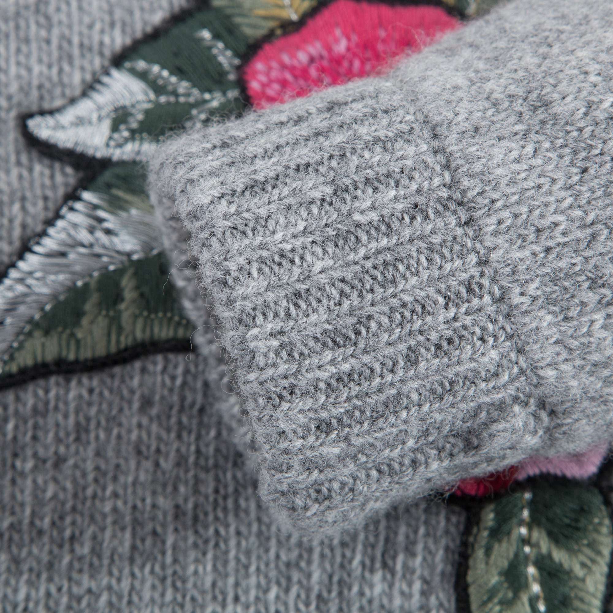 Girls Grey Wool Knitted Sweater