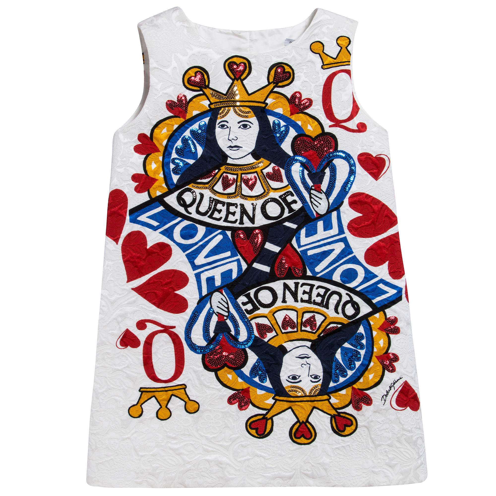 Girls Ivory 'Queen Of Hearts' Dress