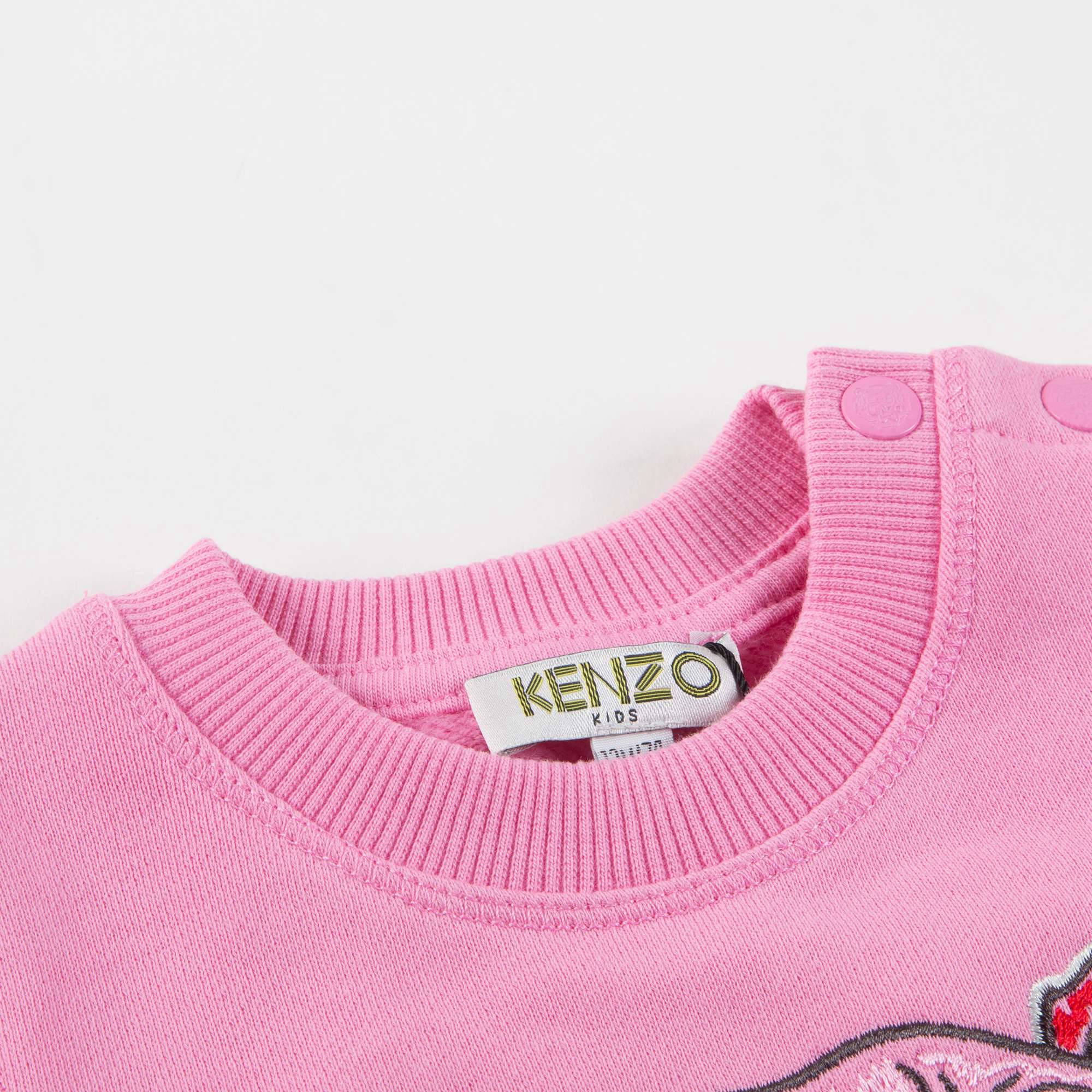 Girls Rose Pink Tiger Printed Sweatshirt