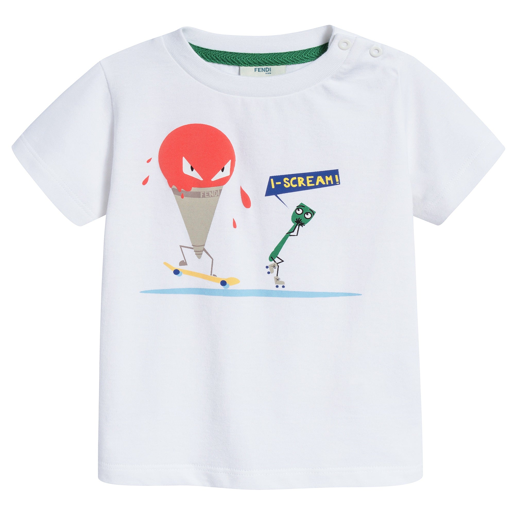 Baby Boys White Printed Cotton Jersey T-shirt