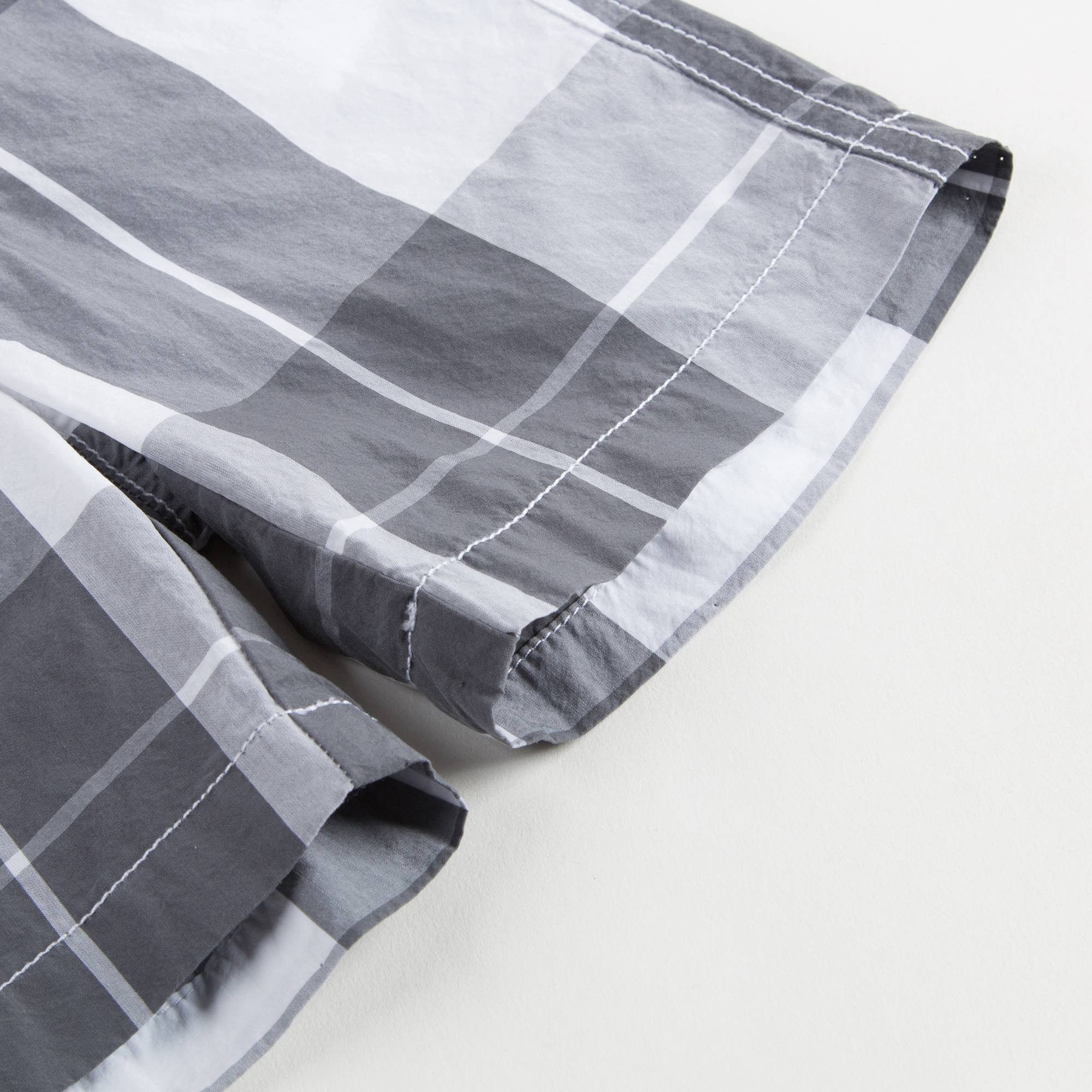 Boys Grey & White Checked Shorts