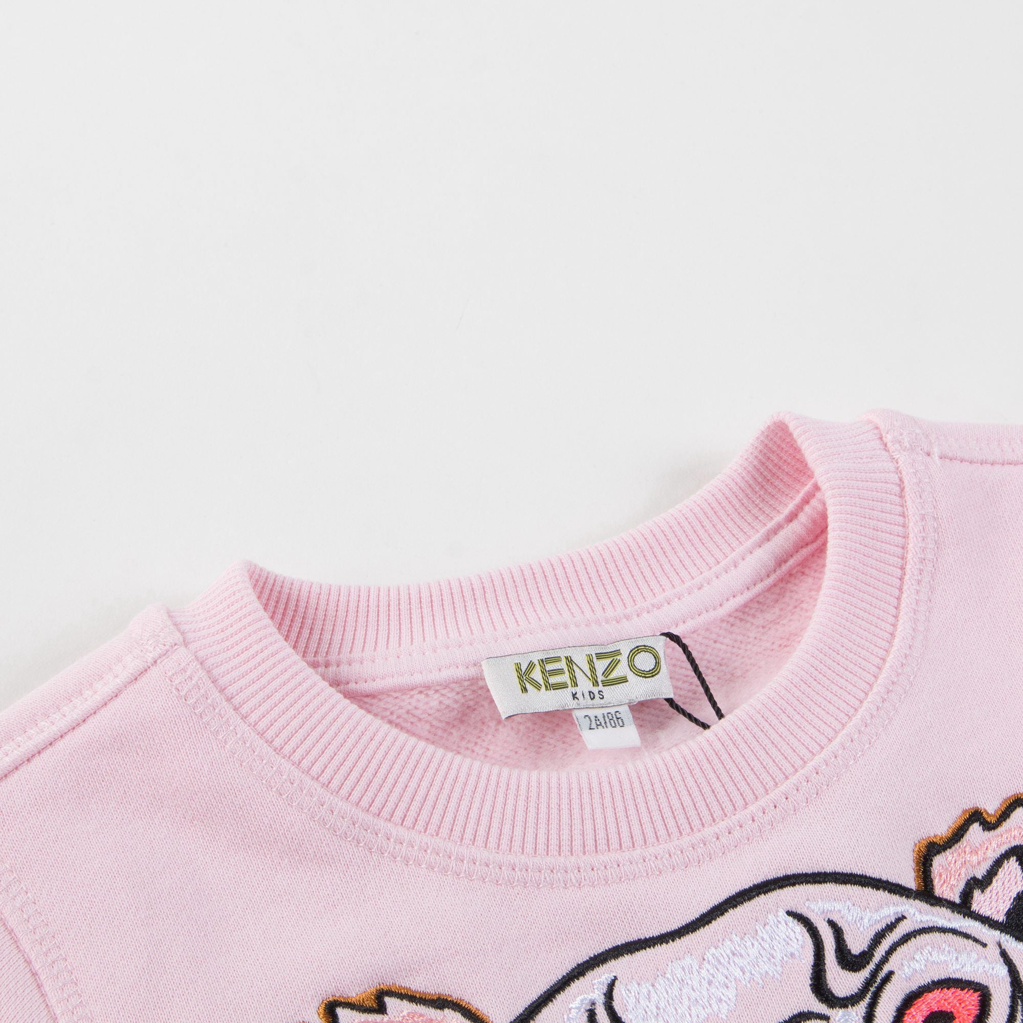 Girls Pink Tiger Printed Cotton Sweatshirt