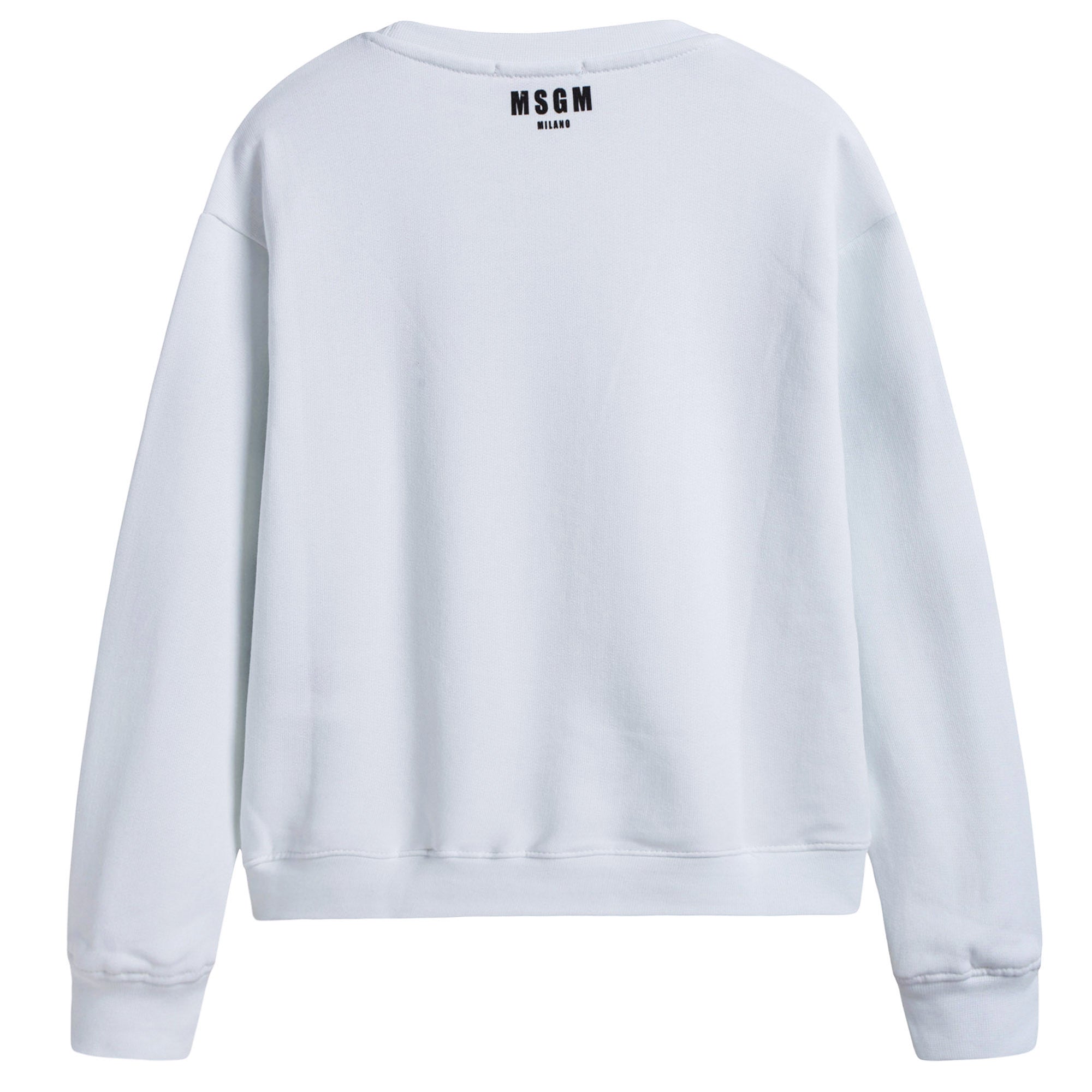 Girls White Embroidered Birds Cotton Sweatshirt