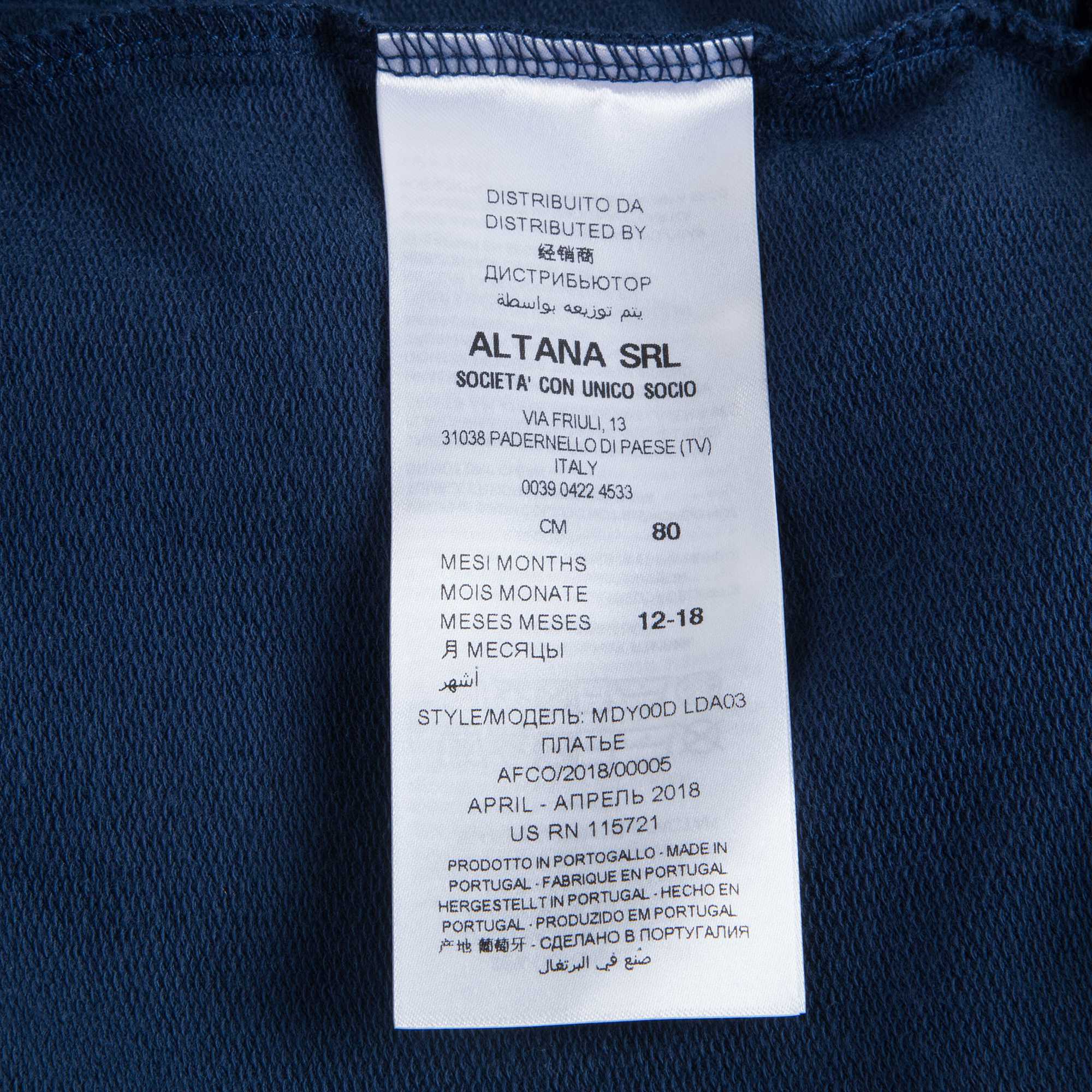 Baby Girls Navy Blue Cotton Dress