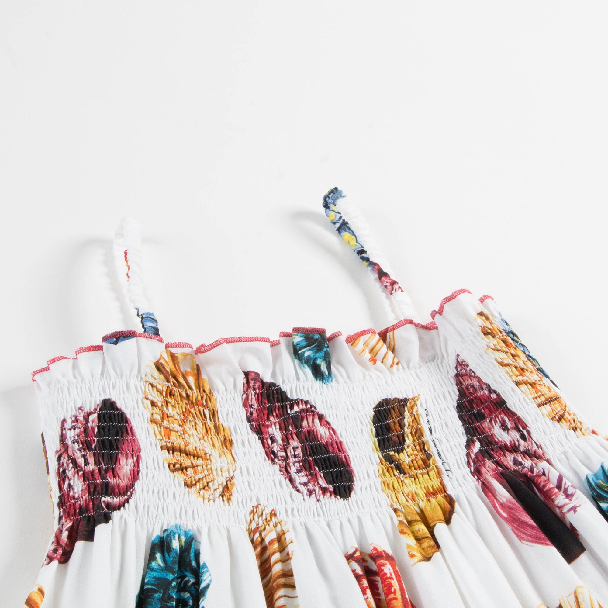Girls White Conch Cotton Dress