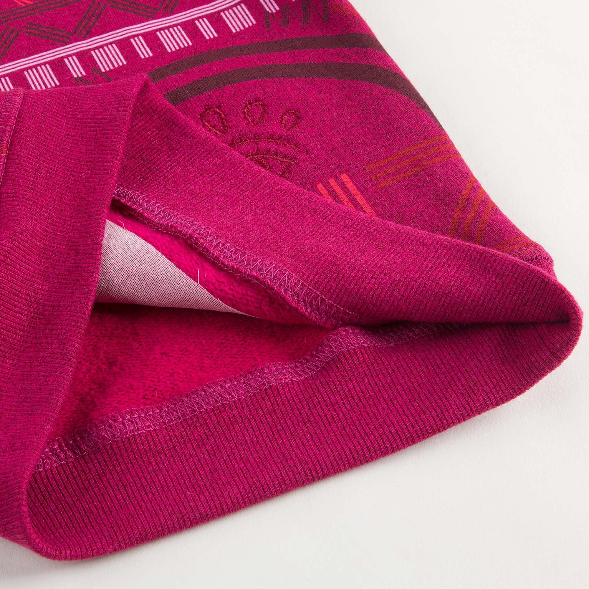 Girls Dark Pink Allover Embroidered Trims Sweatshirt - CÉMAROSE | Children's Fashion Store - 4