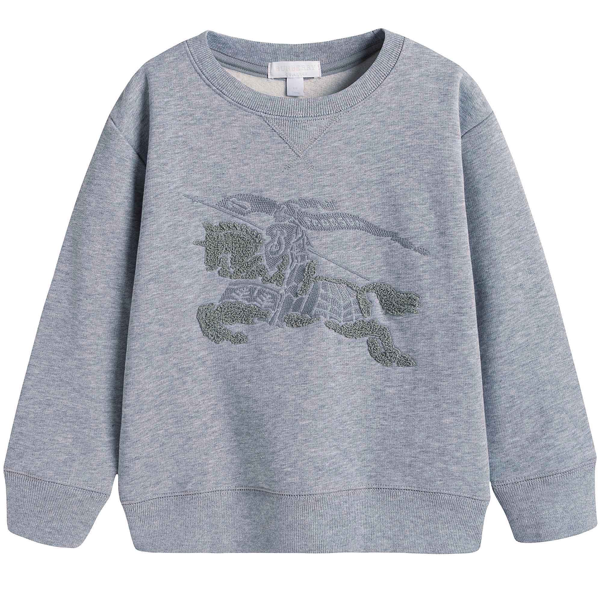 Boys Grey Equestrian Knight Trims Sweatshirt - CÉMAROSE | Children's Fashion Store - 1