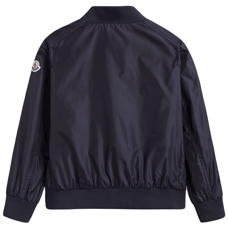 Boys Navy Blue Ribbed Cuffs 'Ferdinand' Jacket With Black Zipper