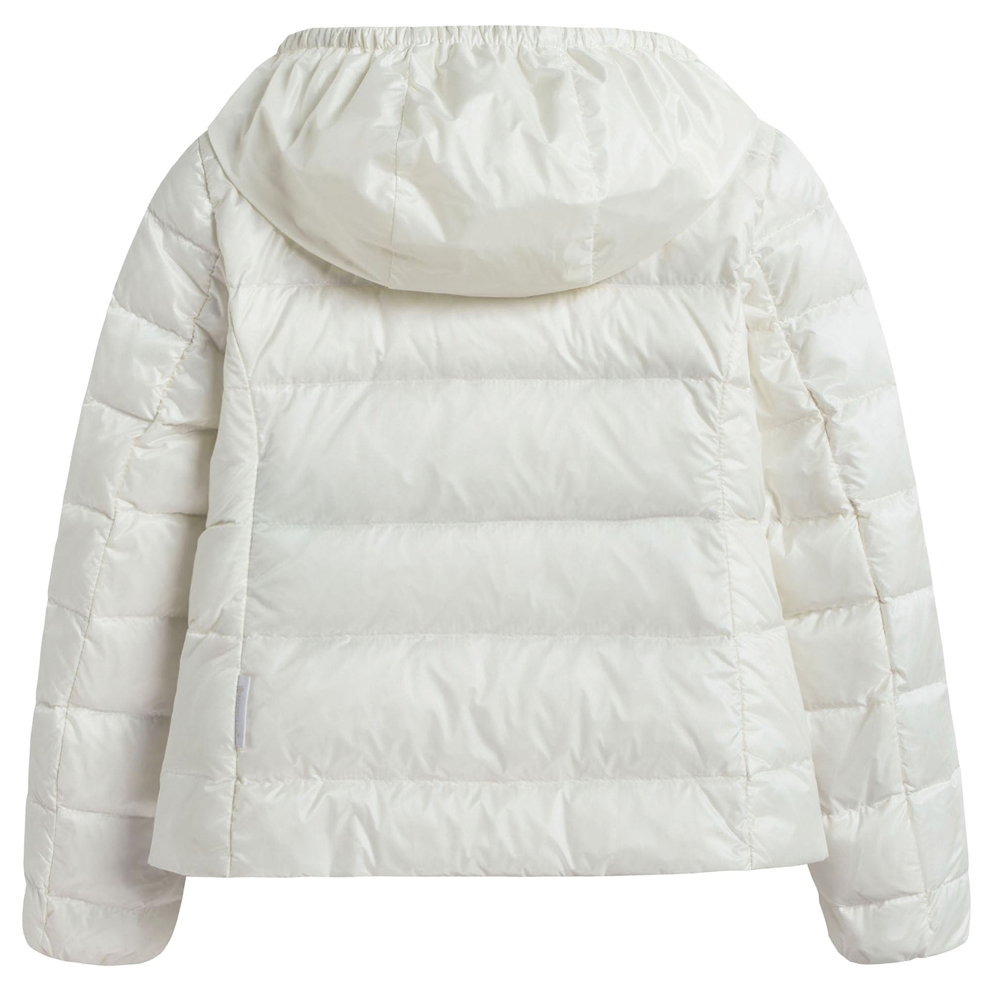 Girls White Patch Trims Down Padded Jacket