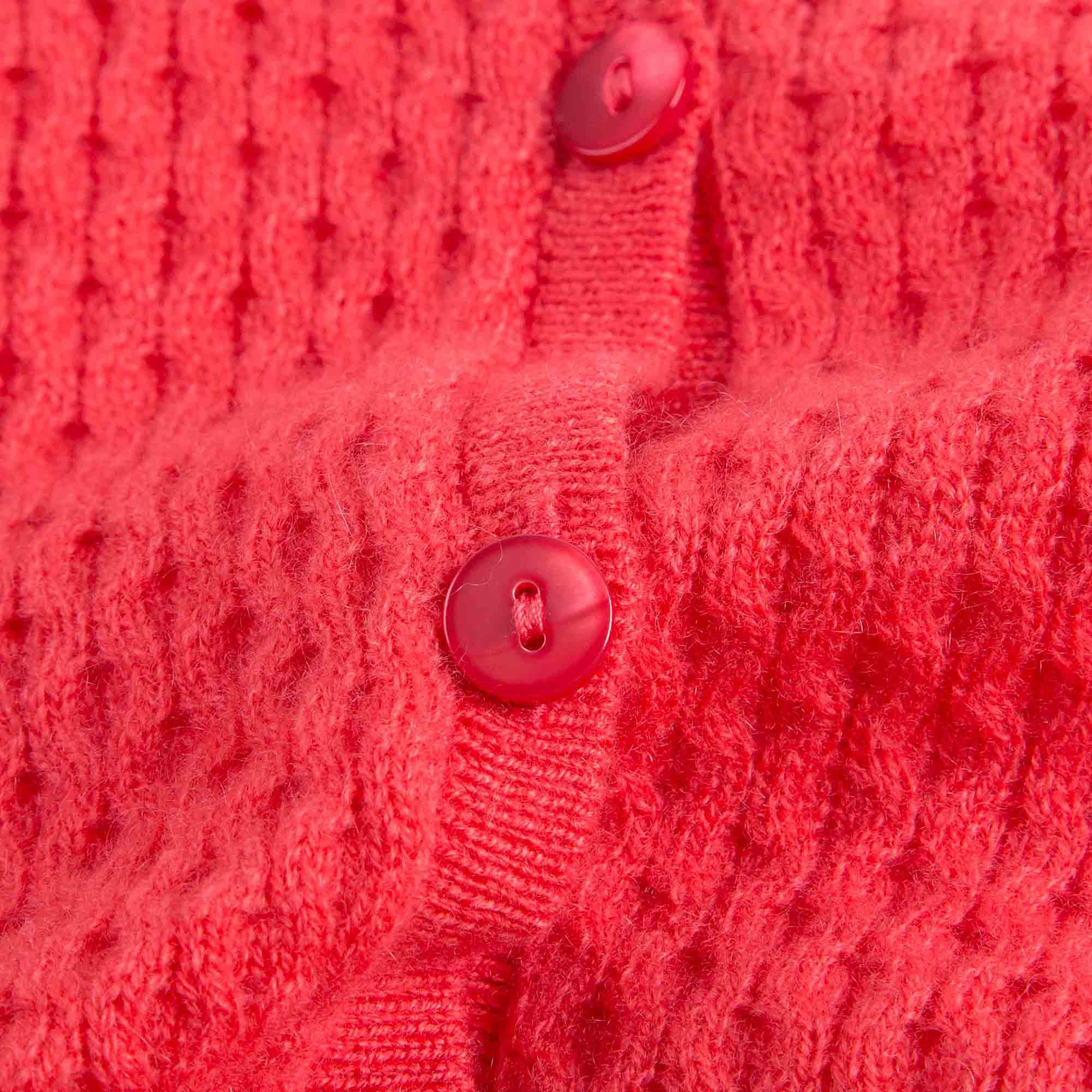 Girls Red Cashmere Cardigan - CÉMAROSE | Children's Fashion Store - 7
