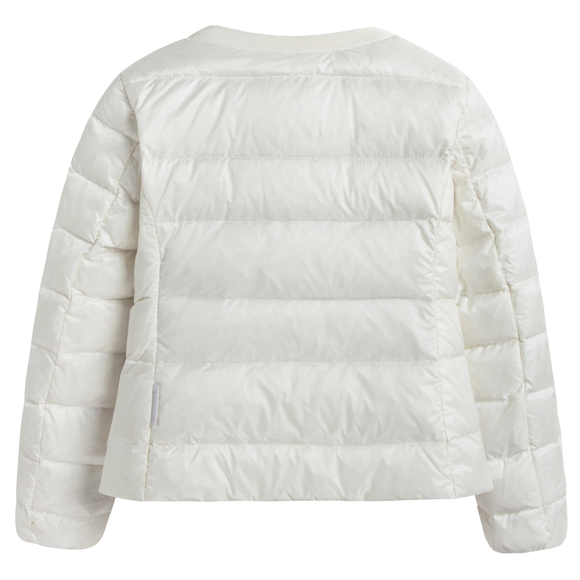 Girls White Patch Trims Down Padded Jacket