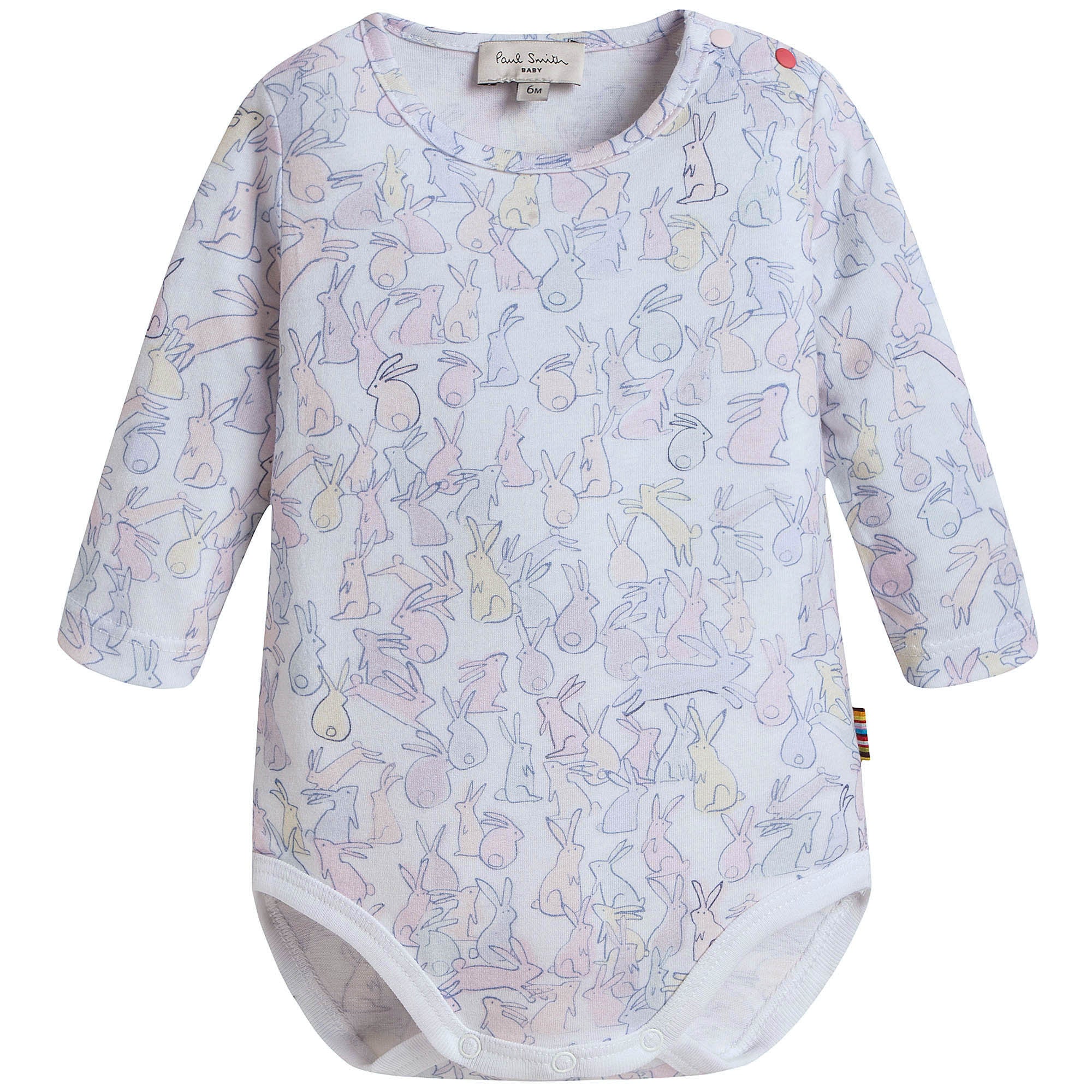 Baby White Flower Printed Cotton Bodysuit & Bib Two Piece Set - CÉMAROSE | Children's Fashion Store - 4