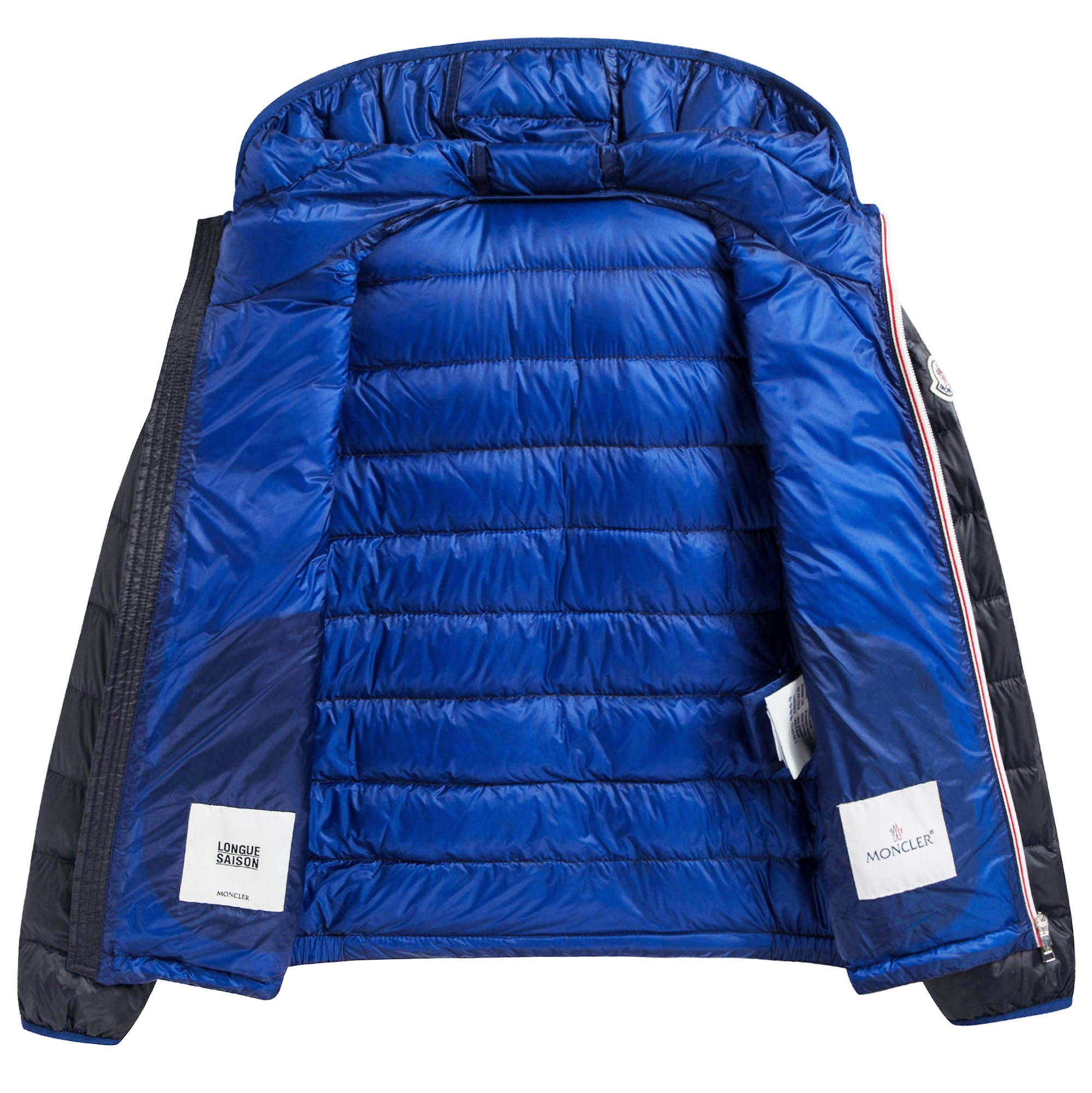 Boys Navy Blue Down Padded Hooded 'Athenes' Jacket With Hidden Pocket