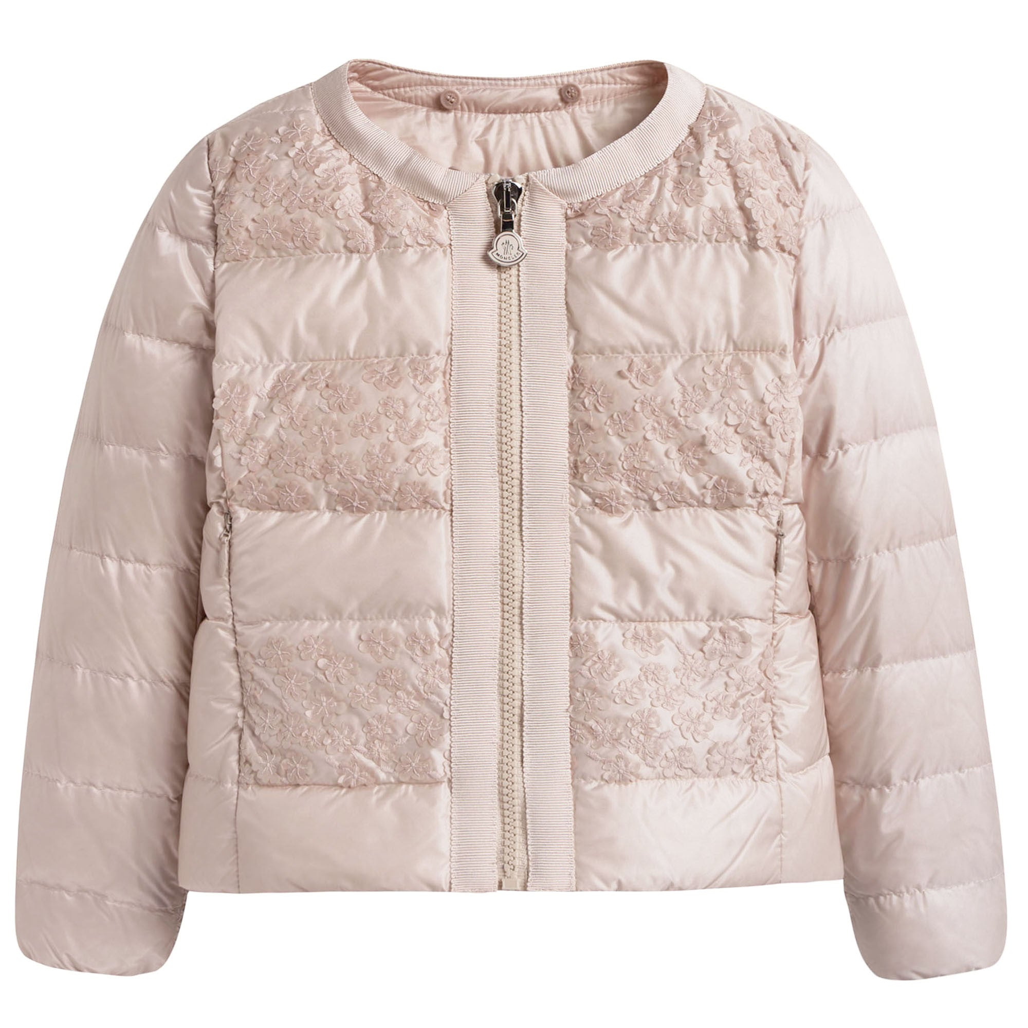 Girls Pink Patch Trims Down Padded Jacket
