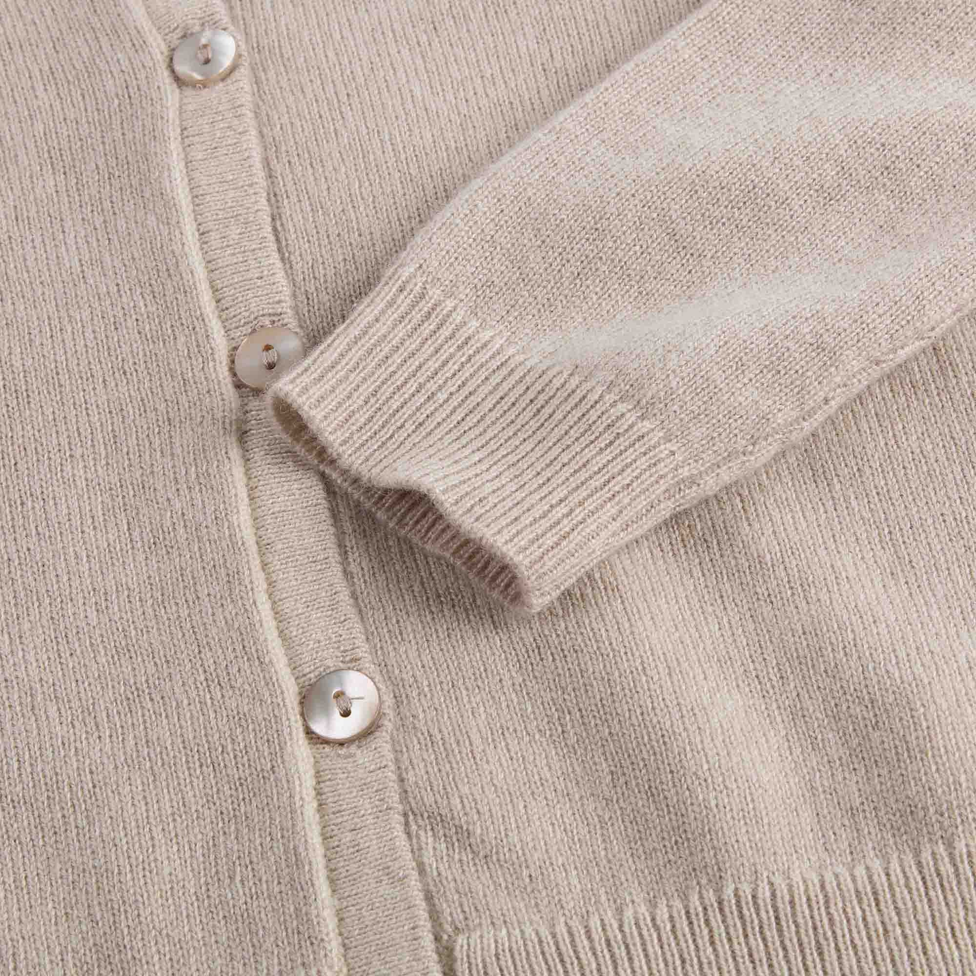 Girls Light Grey Cashmere Sweater - CÉMAROSE | Children's Fashion Store - 4