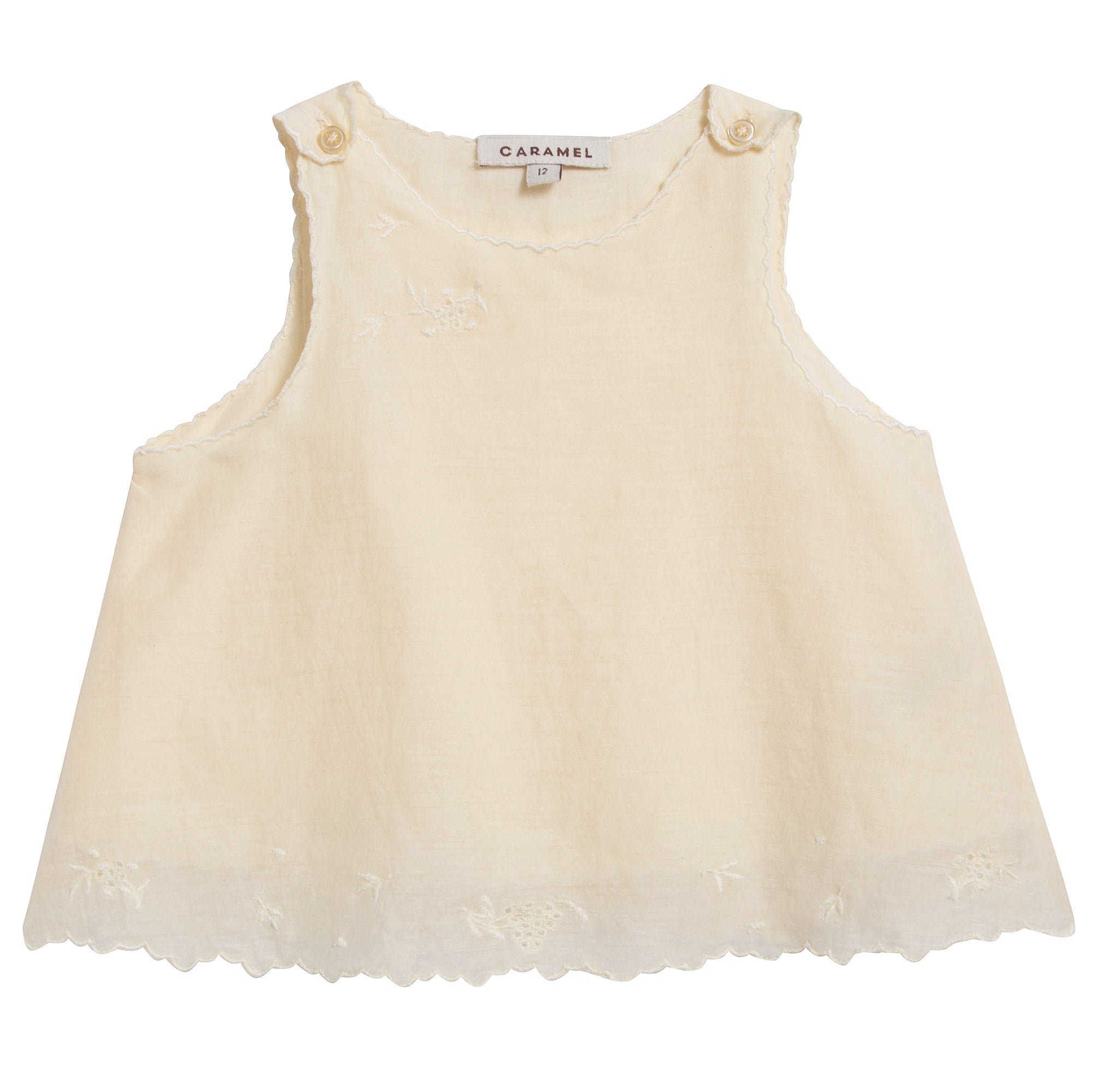 Baby Girls Pale Yellow Cotton Woven Top