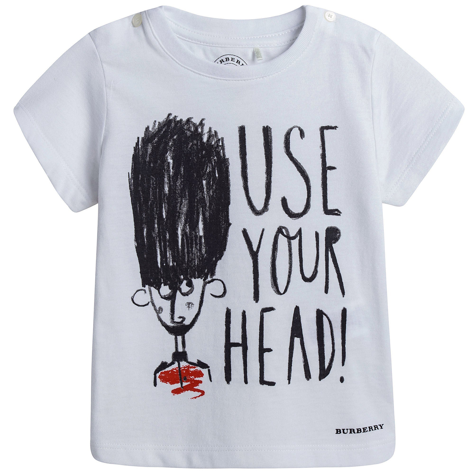 Baby Boys Bearskin Hat Print White T-shirt - CÉMAROSE | Children's Fashion Store - 1