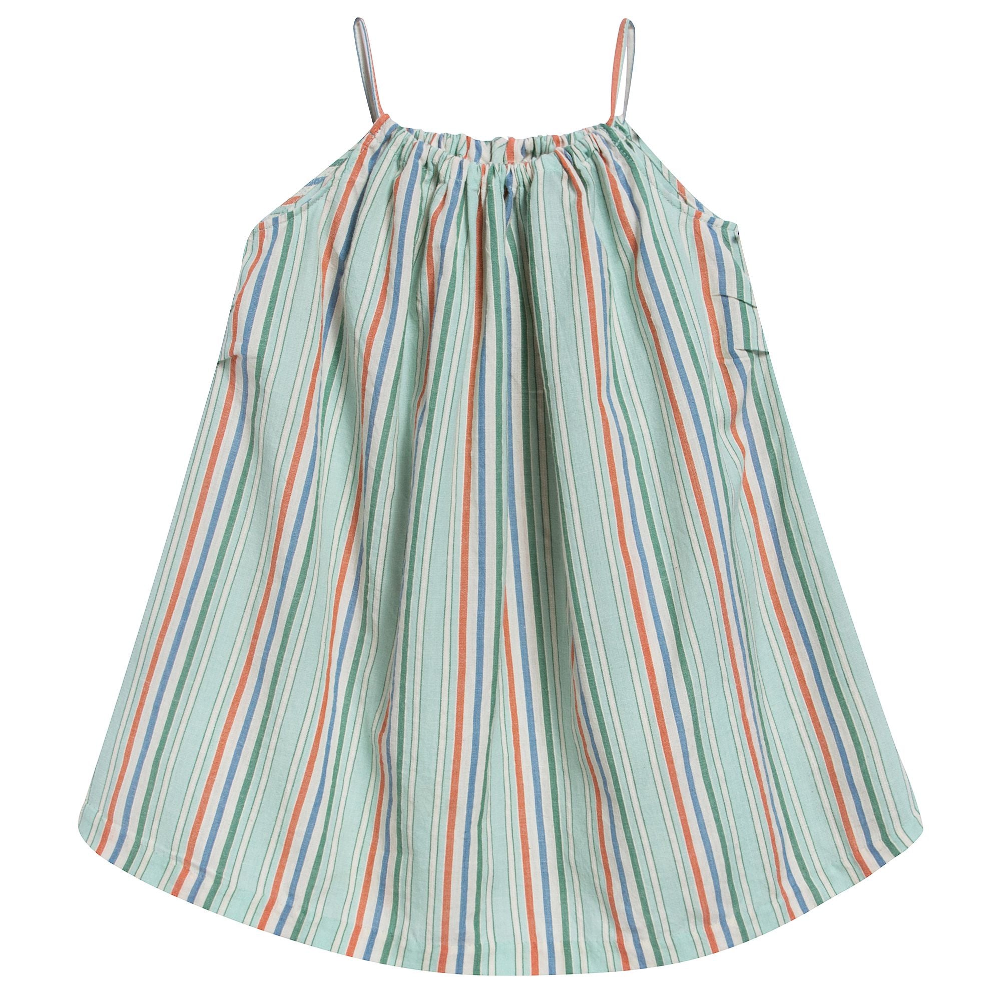 Baby Girls Multi Stripe Cotton Woven Dress