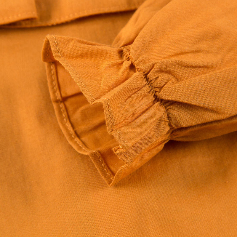 Girls Yellow Cotton Blouse With Collar