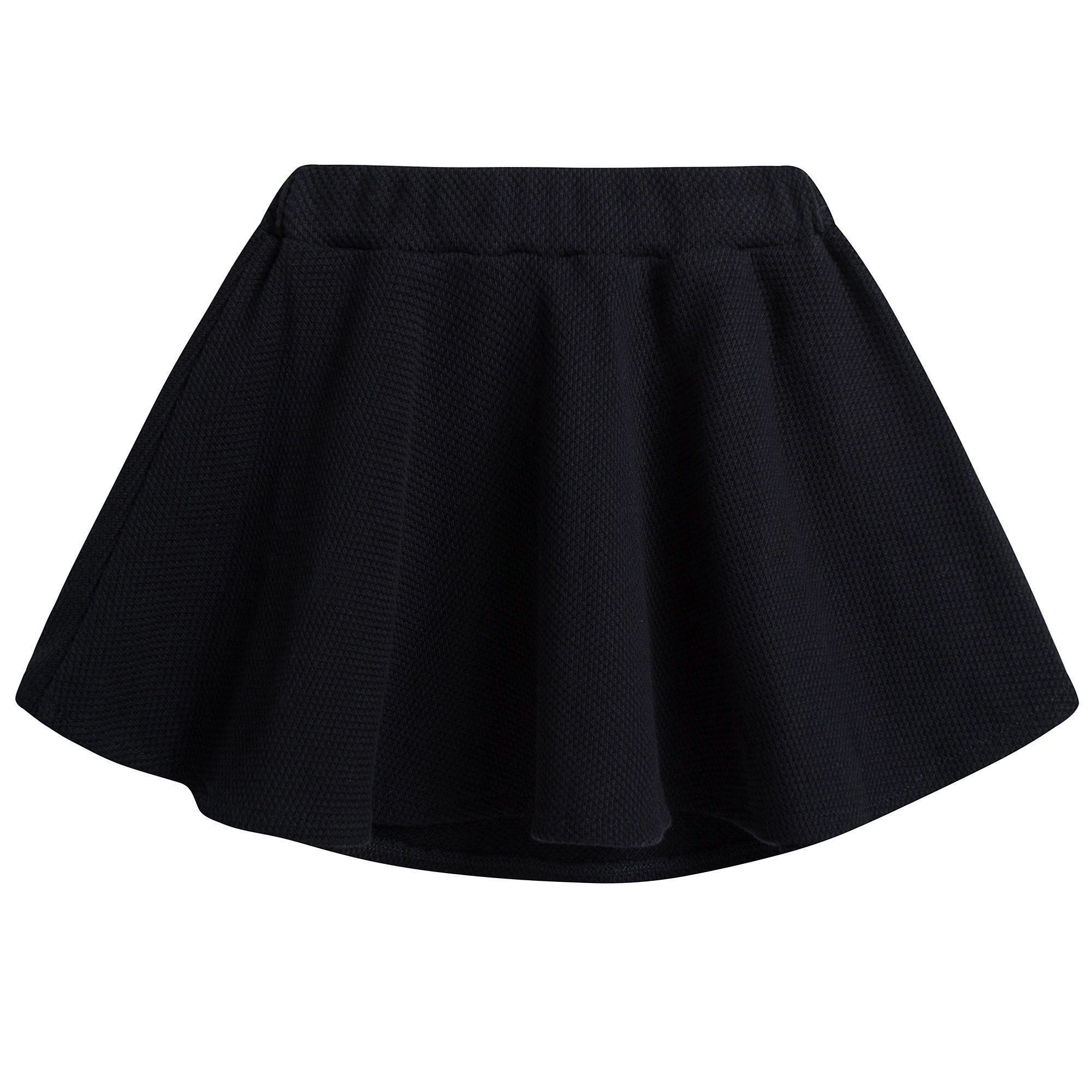Girls Navy Blue Cotton Skirt With Metal Logo