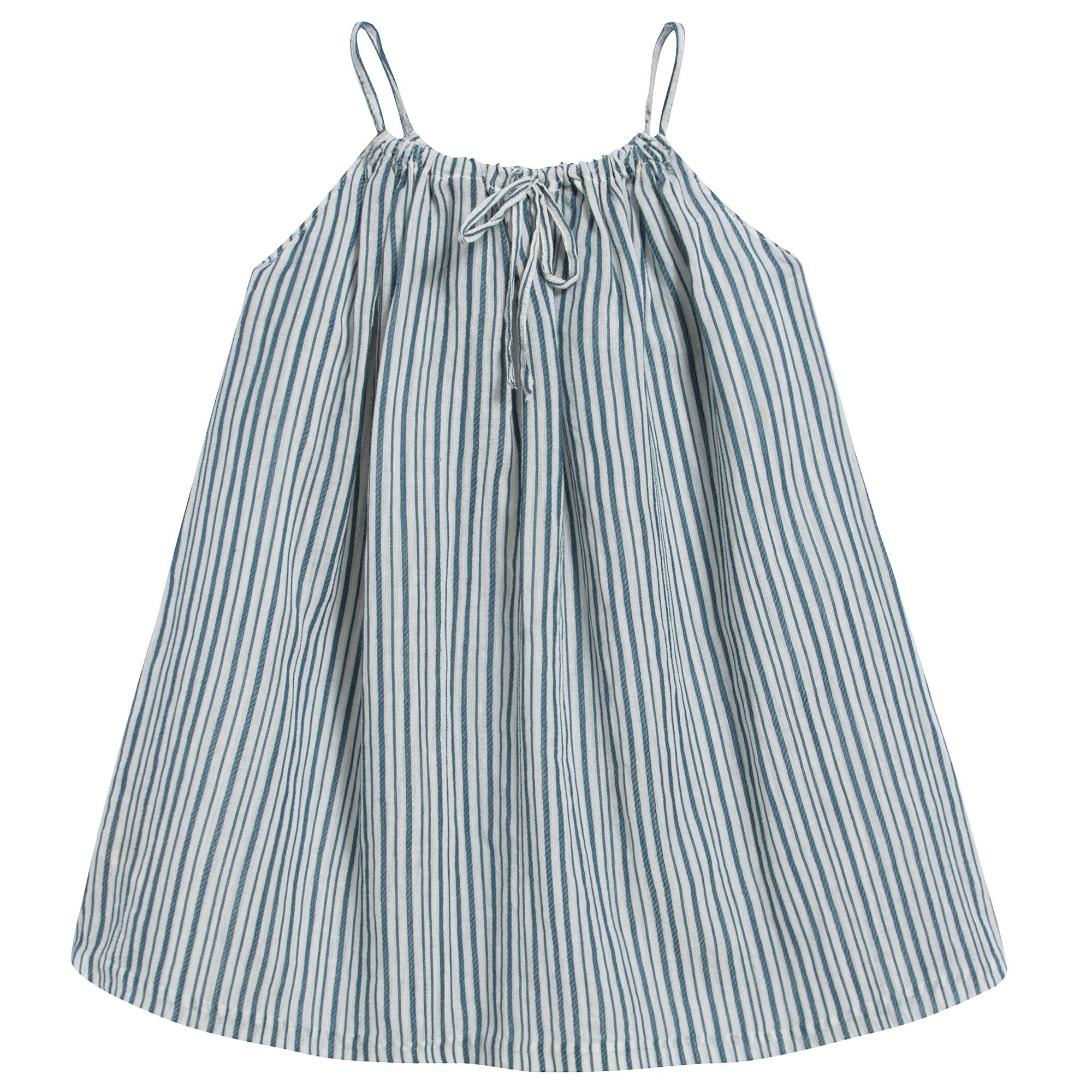 Baby Girls Blue Stripe Woven Dress