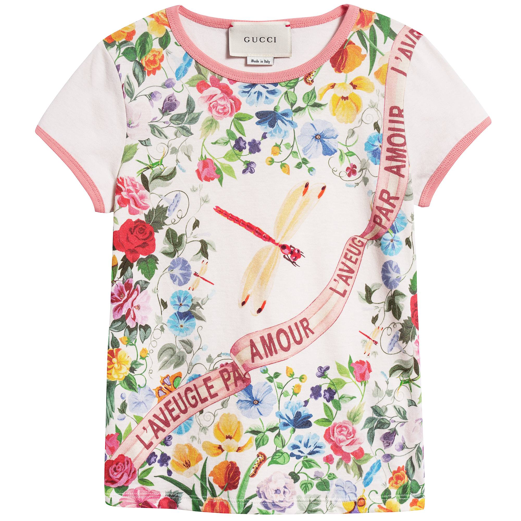 Girls White Color Printed T-shirt