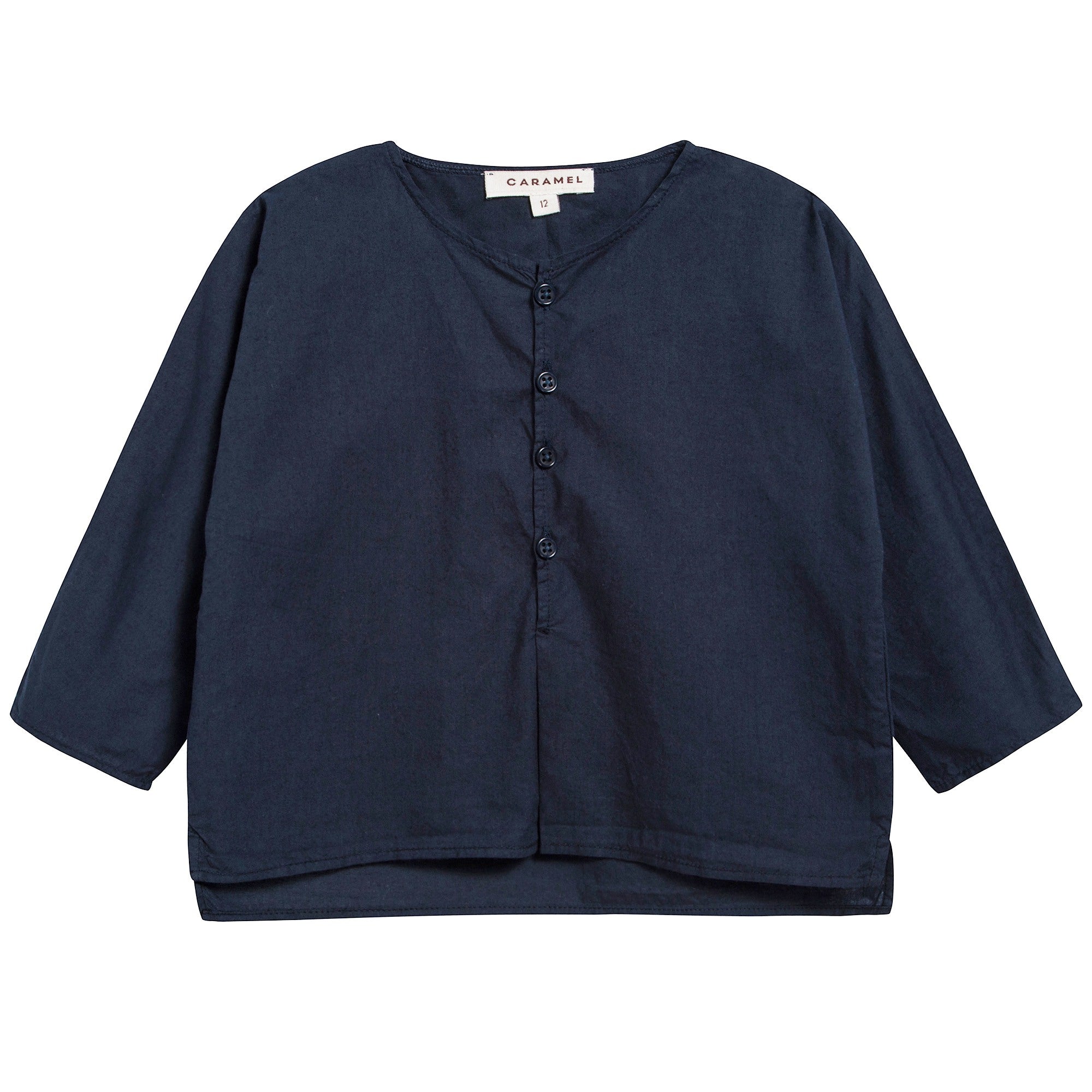 Baby Boys Navy Blue Cotton Woven T-shirt