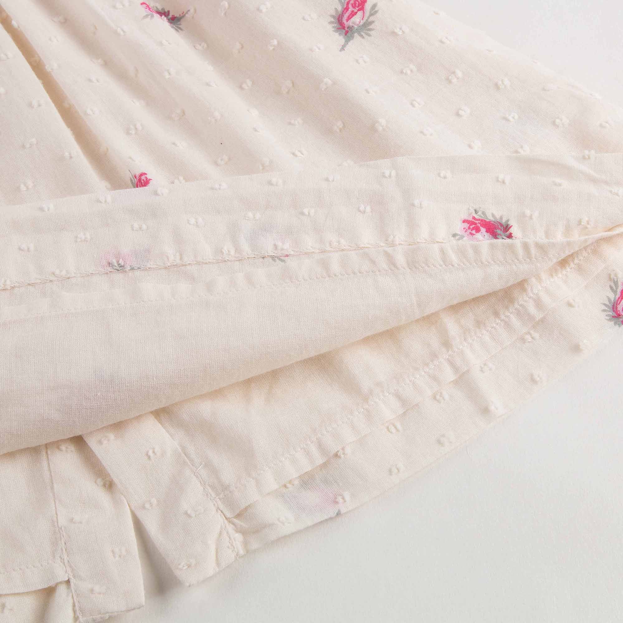 Baby Girls Lvory With Pink Flowers Dress - CÉMAROSE | Children's Fashion Store - 5