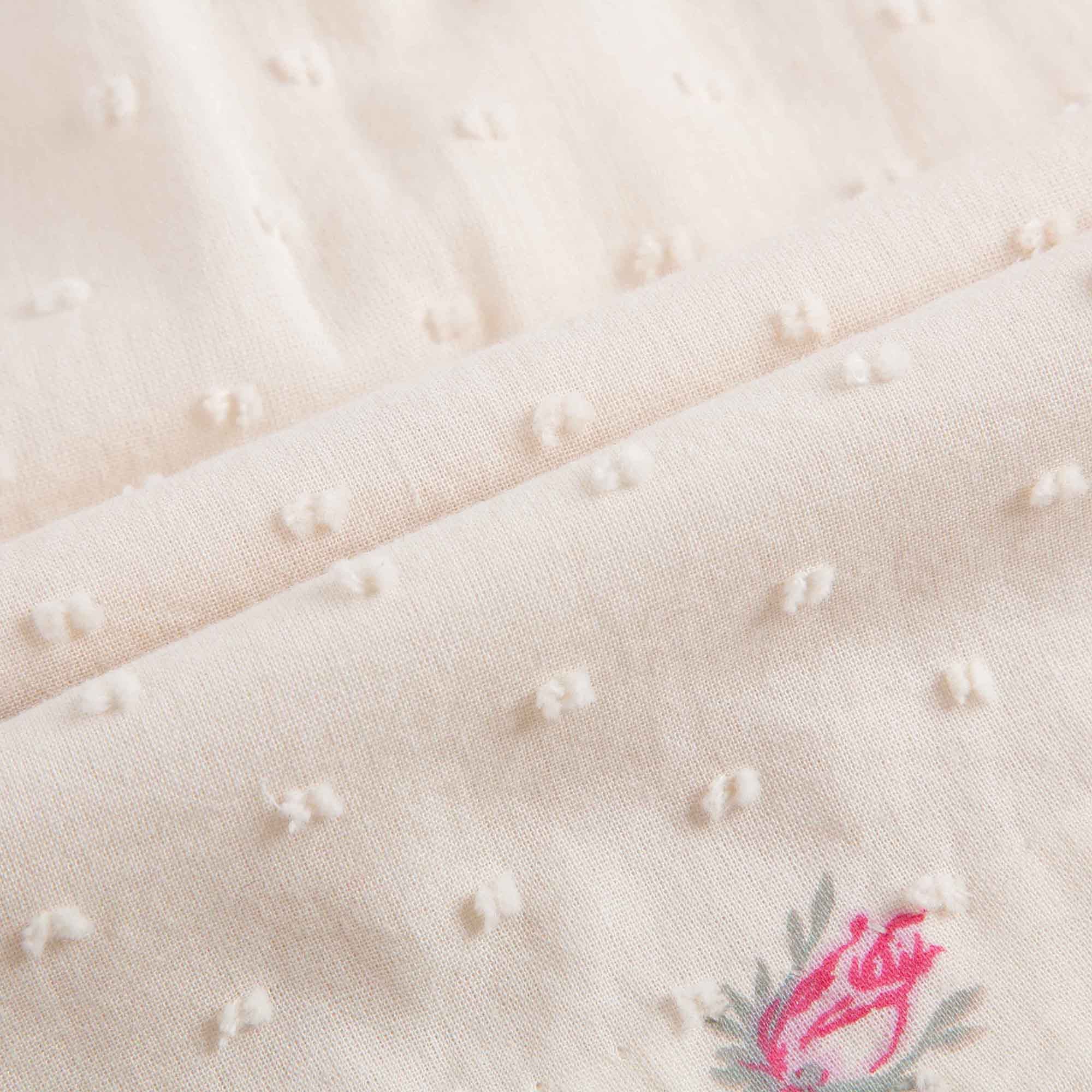 Baby Girls Lvory With Pink Flowers Dress - CÉMAROSE | Children's Fashion Store - 7