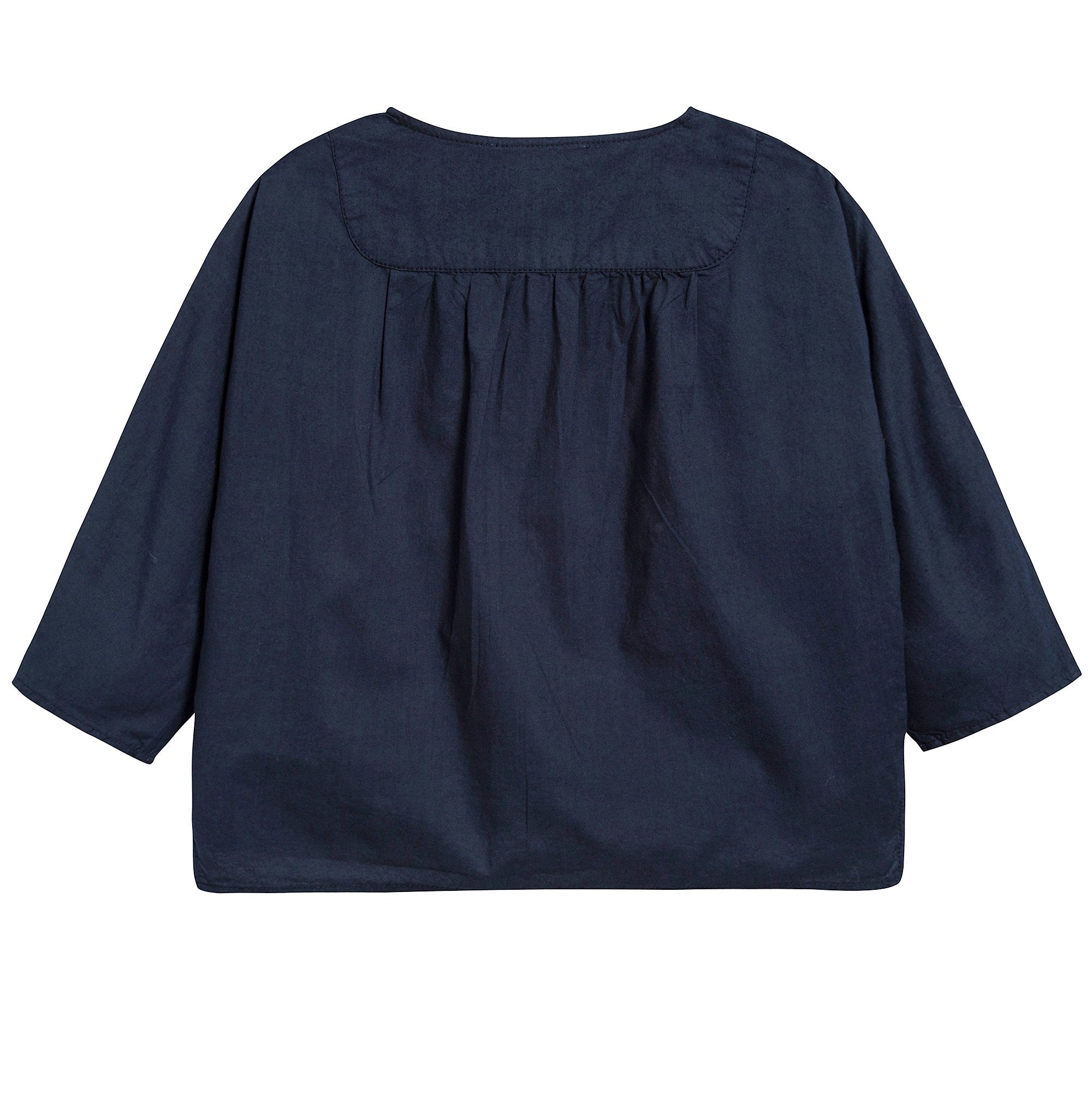 Baby Boys Navy Blue Cotton Woven T-shirt