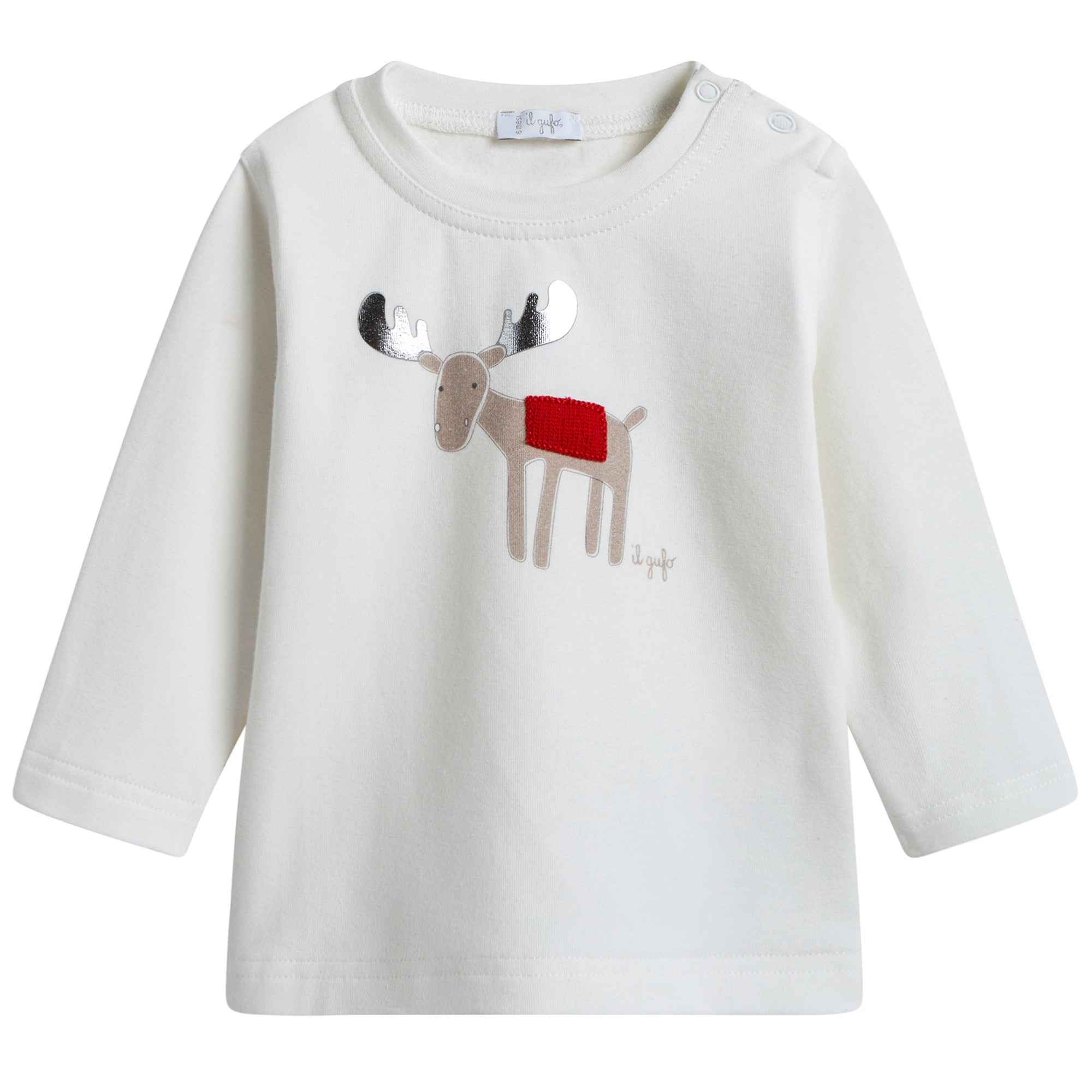 Baby Girls Ivory Deer Printed T-Shirt
