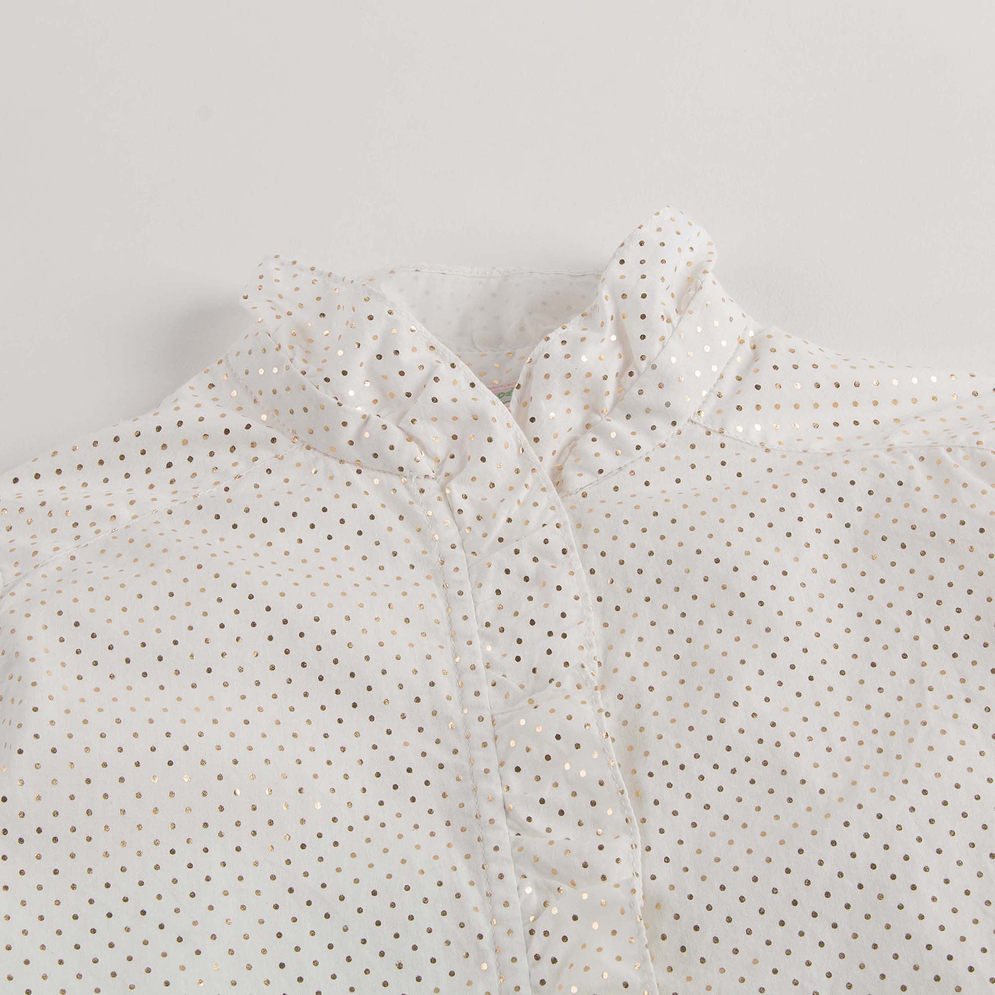 Girls White With Gold Point Shirt - CÉMAROSE | Children's Fashion Store - 3