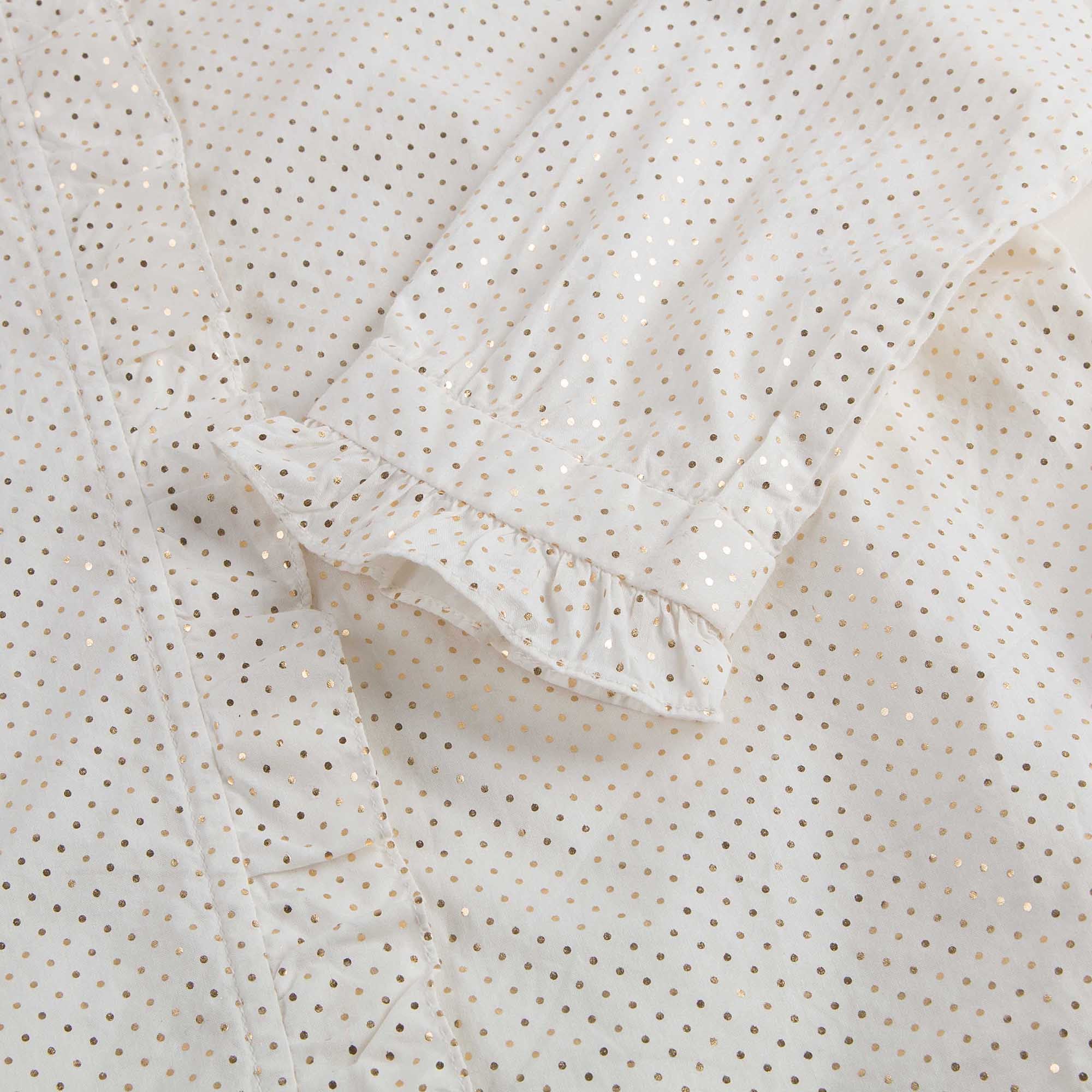 Girls White With Gold Point Shirt - CÉMAROSE | Children's Fashion Store - 4