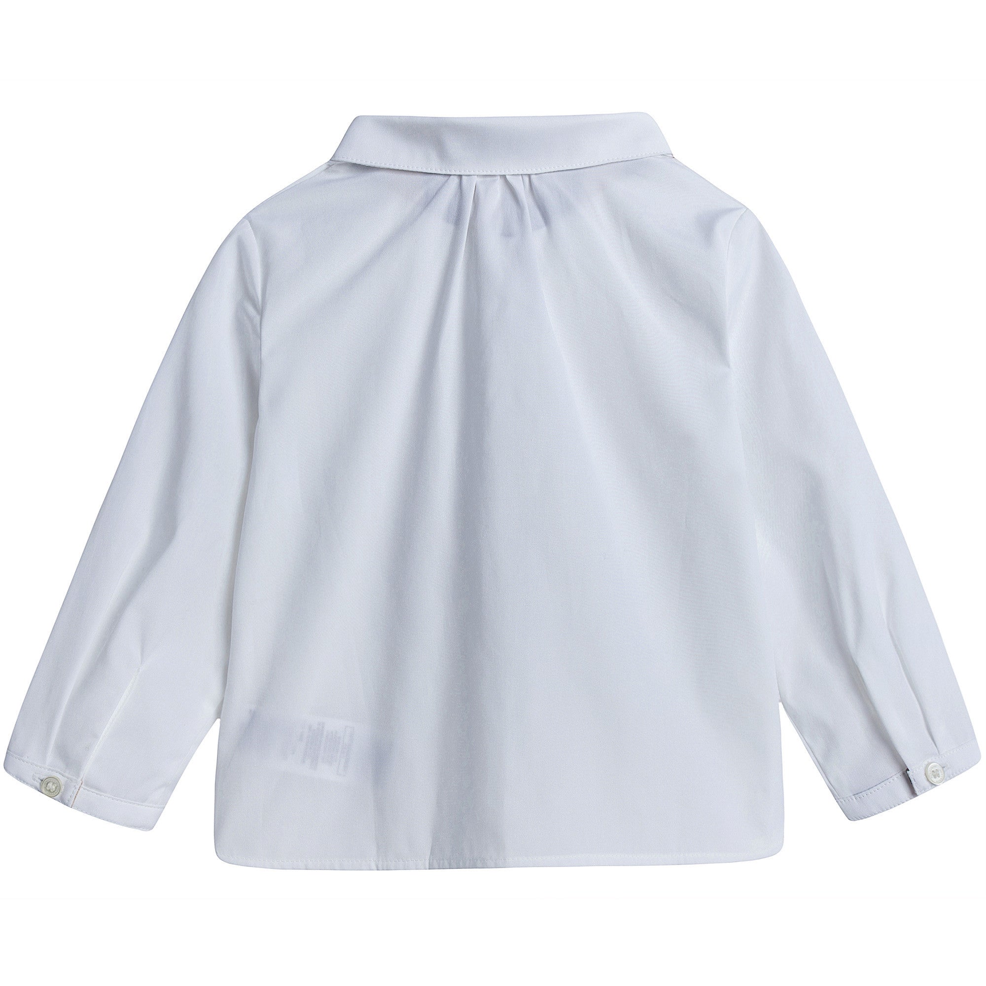 Baby Girls White Blouse with Check Cuffs - CÉMAROSE | Children's Fashion Store - 2