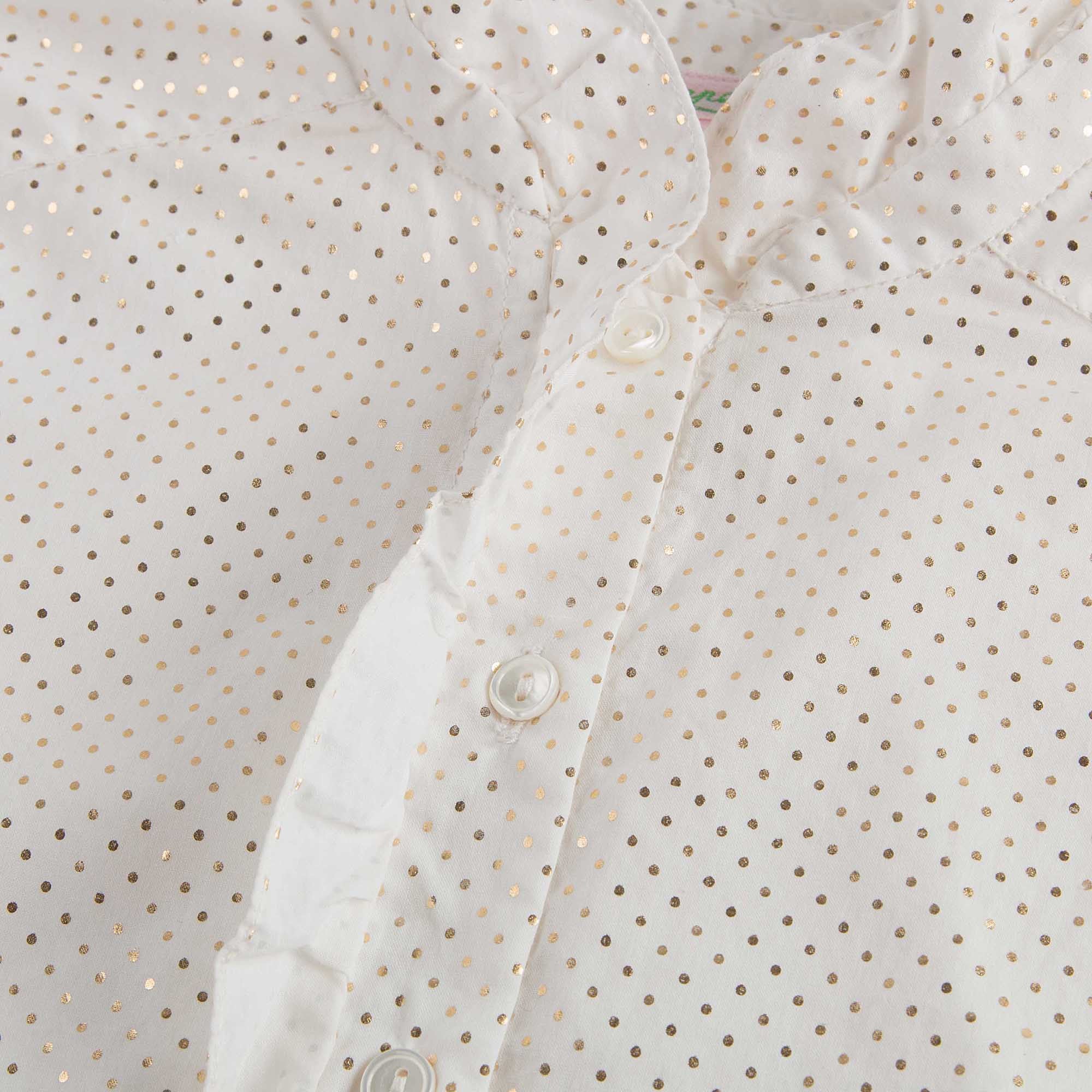 Girls White With Gold Point Shirt - CÉMAROSE | Children's Fashion Store - 6