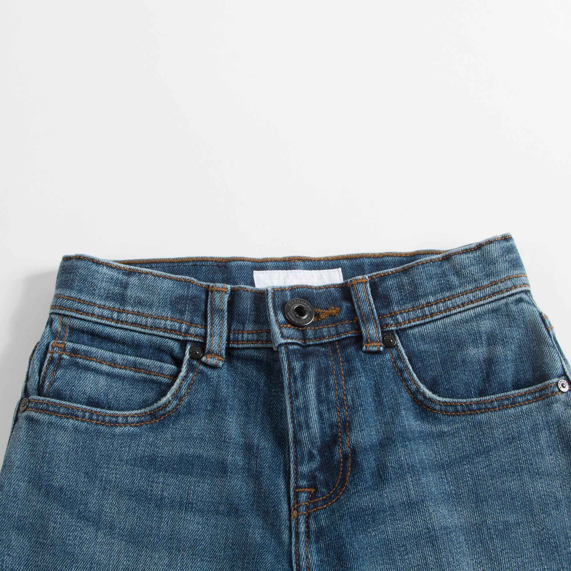 Girls Mid Indigo Cotton Trousers