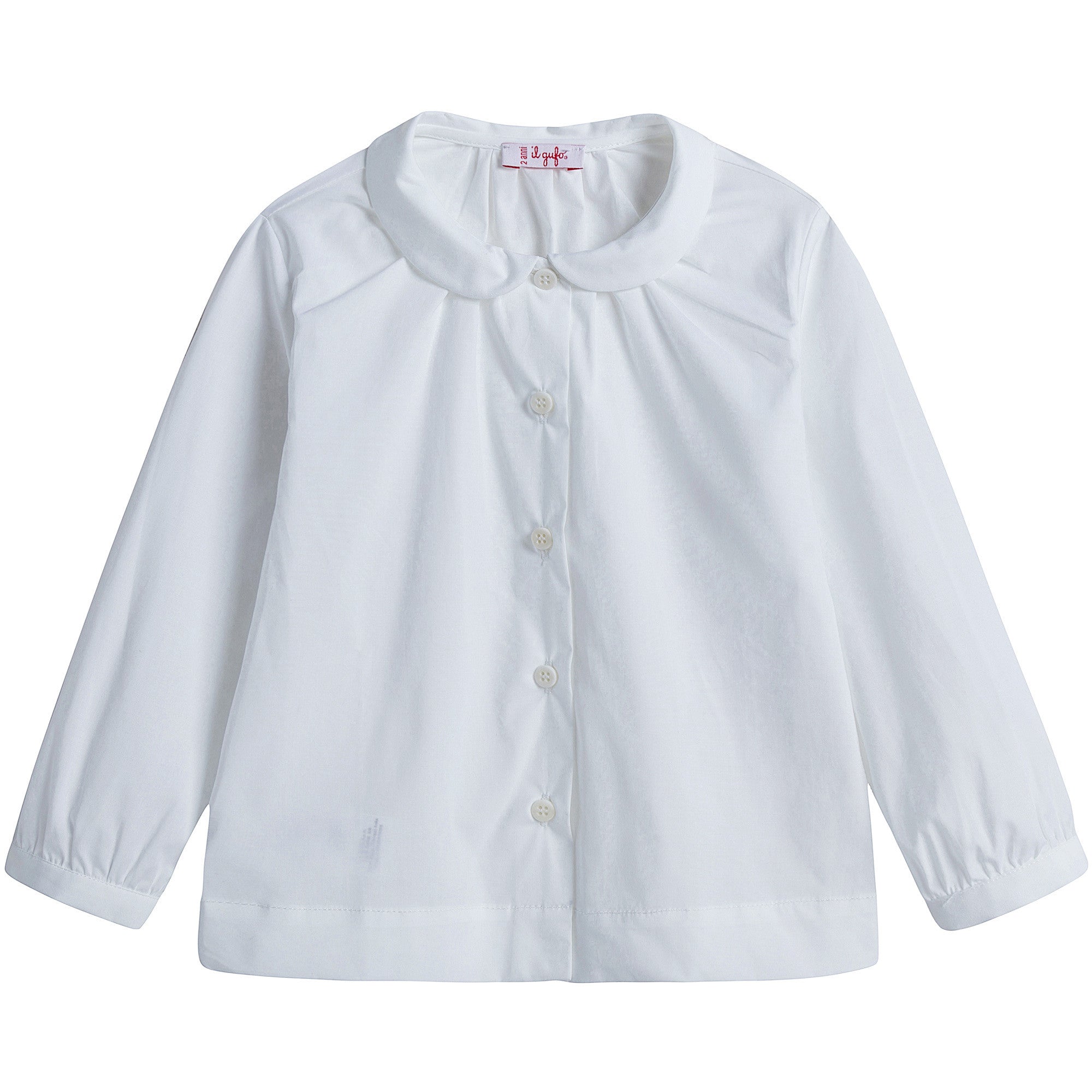 Girls White Cotton Blouse - CÉMAROSE | Children's Fashion Store - 1