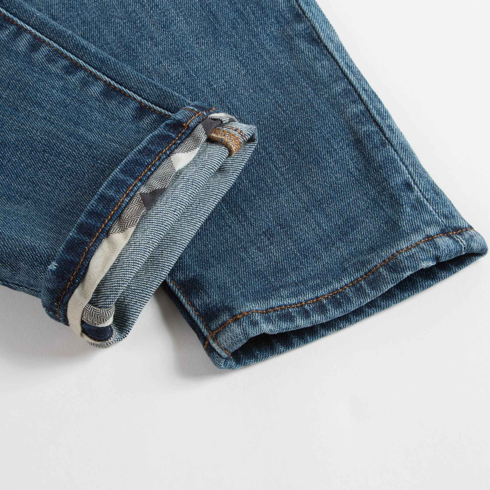 Girls Mid Indigo Cotton Trousers