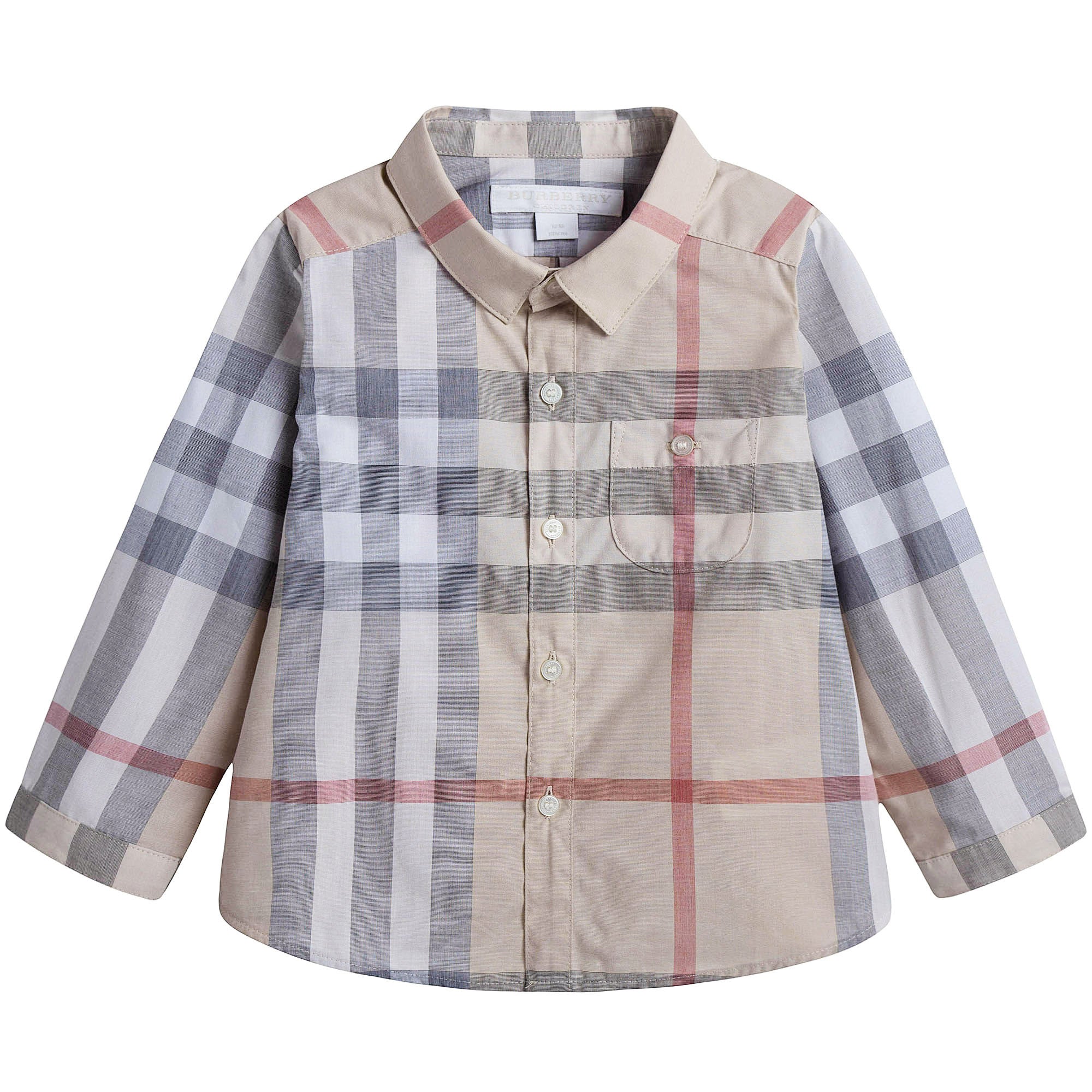 Baby Boys Beige Check Shirt - CÉMAROSE | Children's Fashion Store - 1