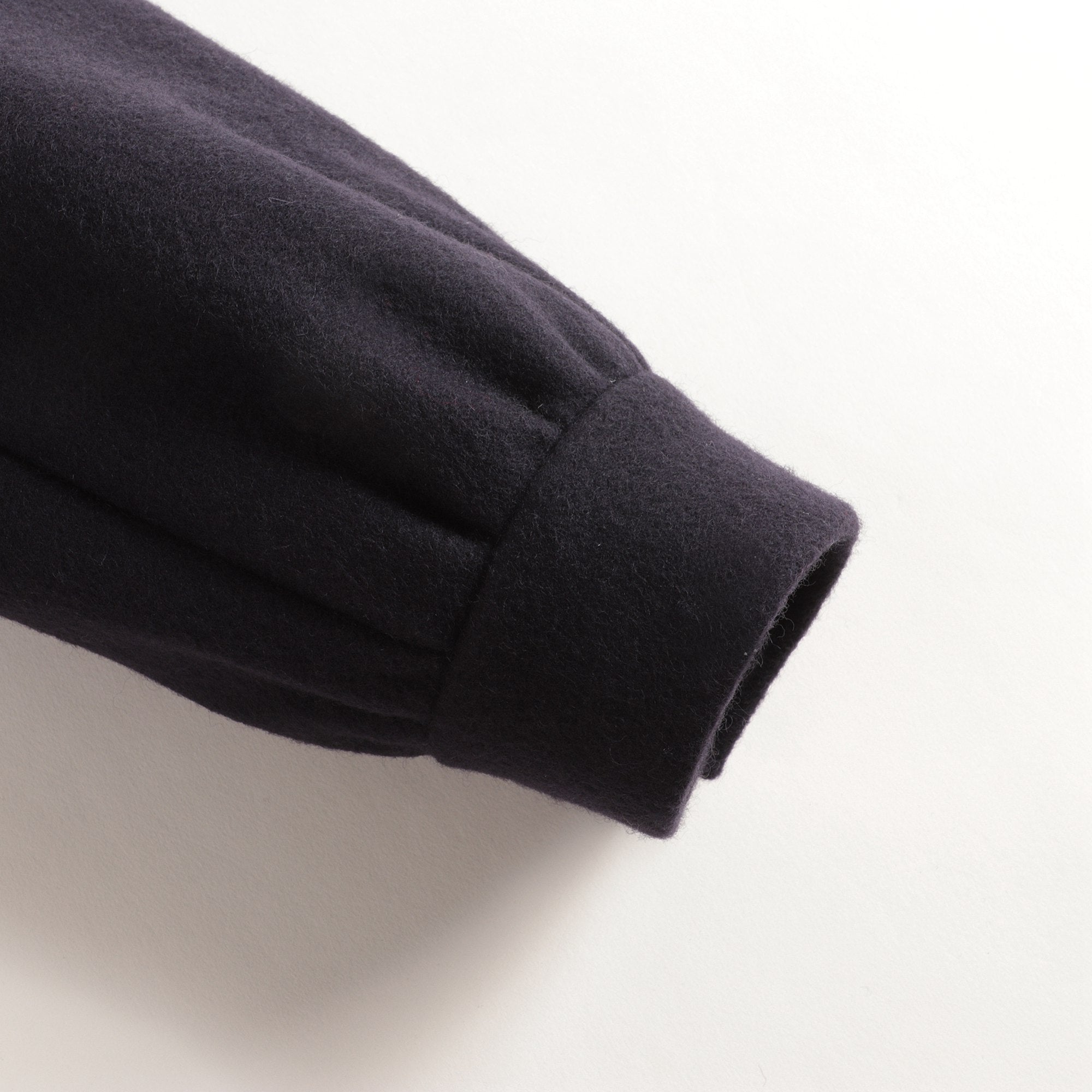 Girls Dark Blue Embroidered Wool Coat