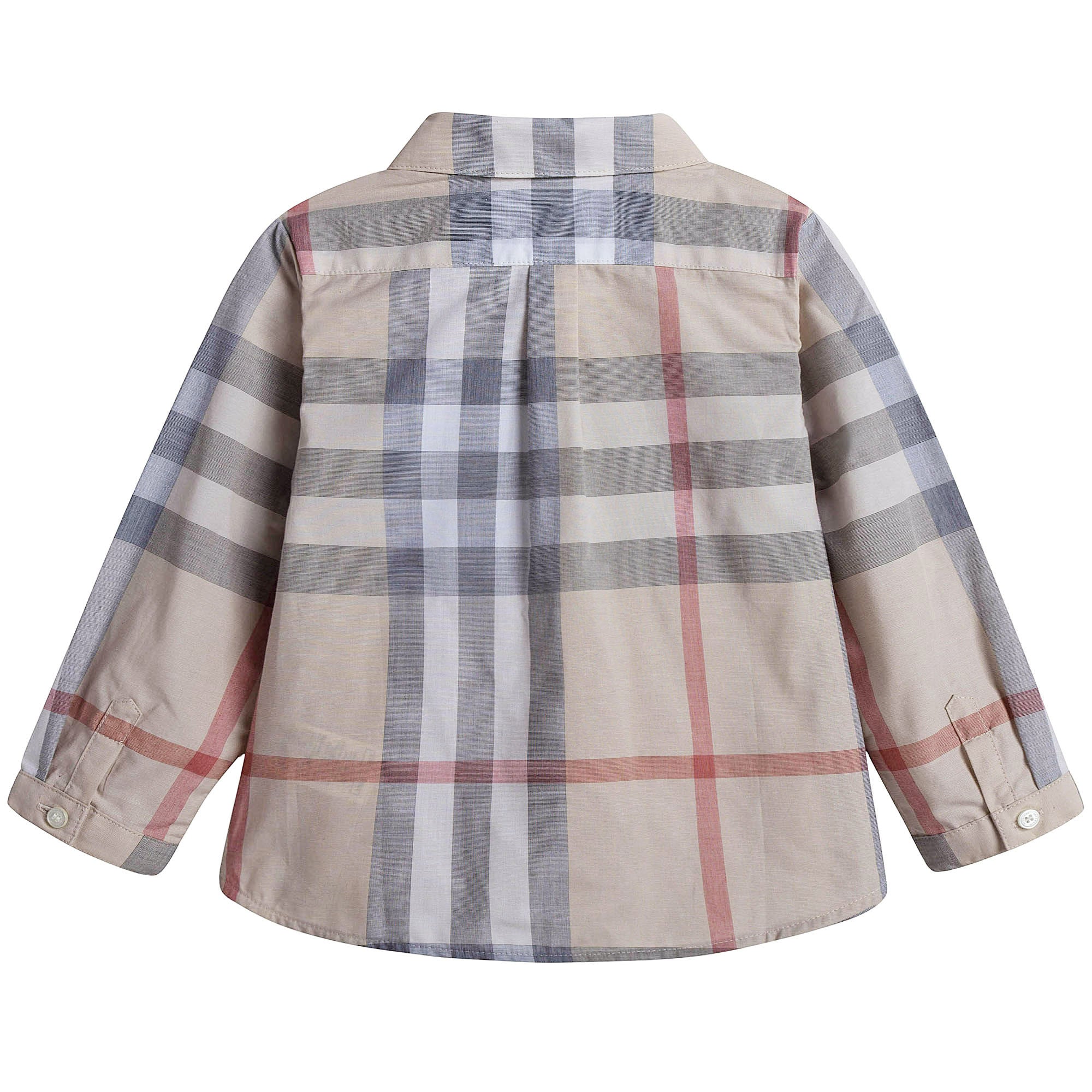 Baby Beige Check Cotton Shirt