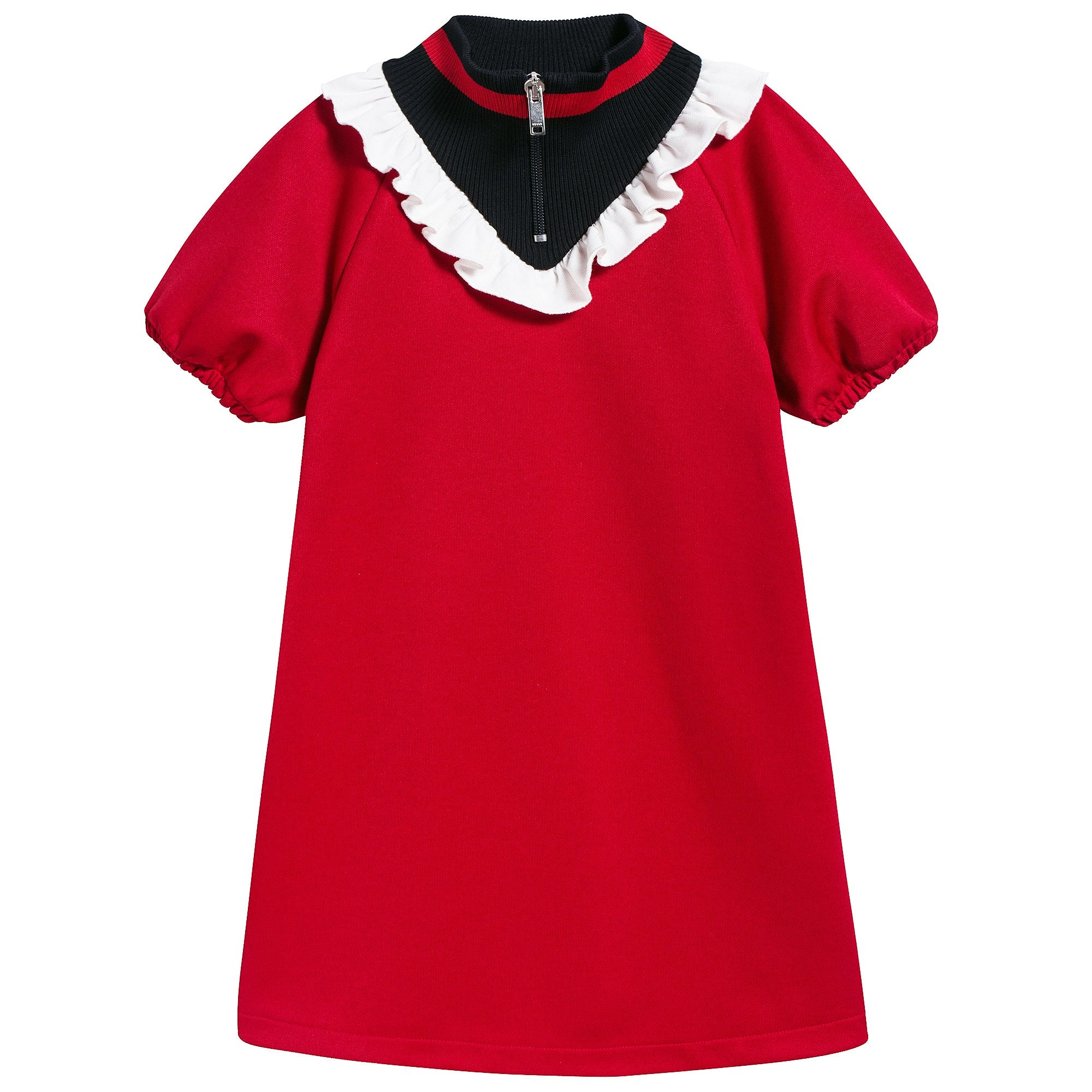 Girls Live Red & White Cotton Dress