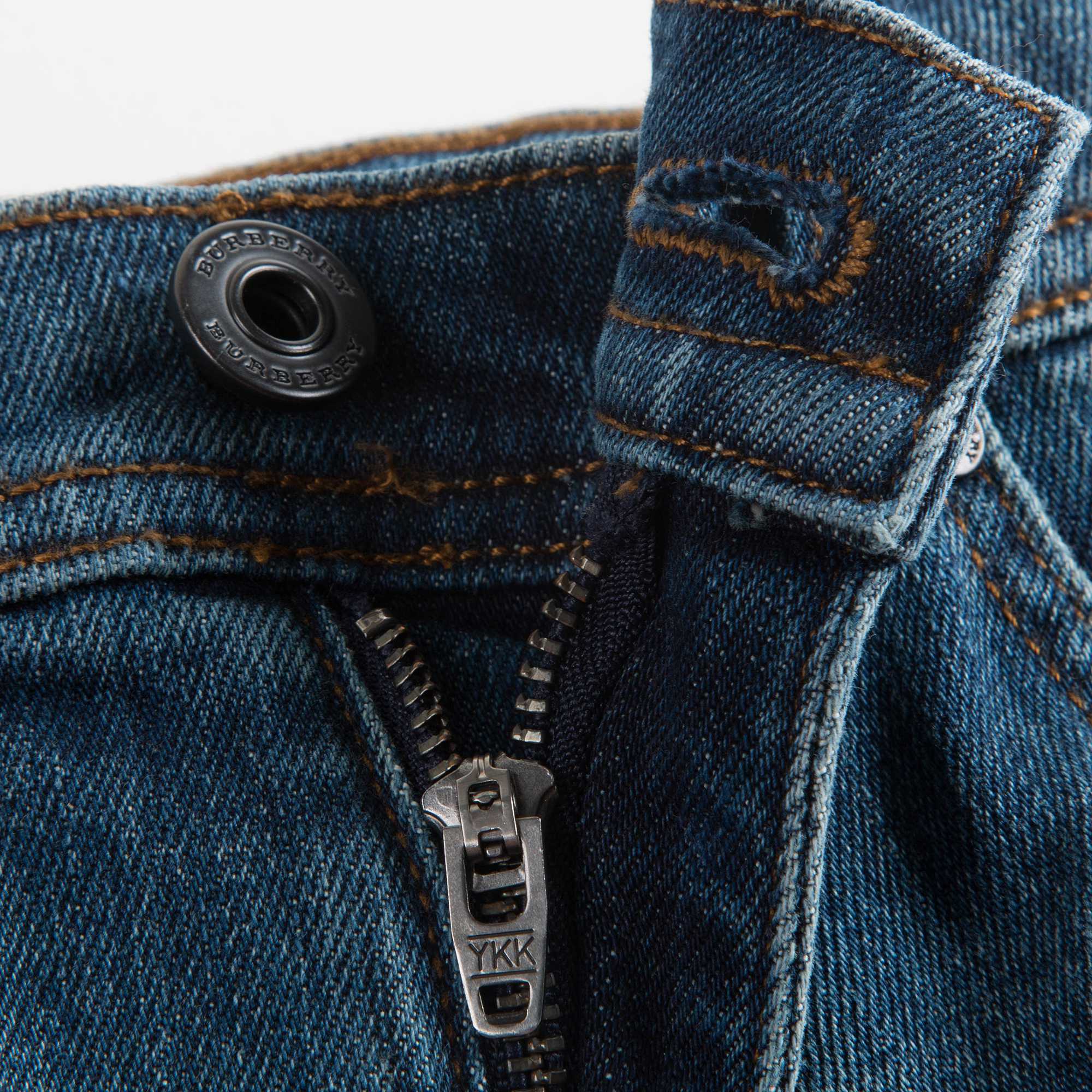 Girls Mid Indigo Cotton Trousers