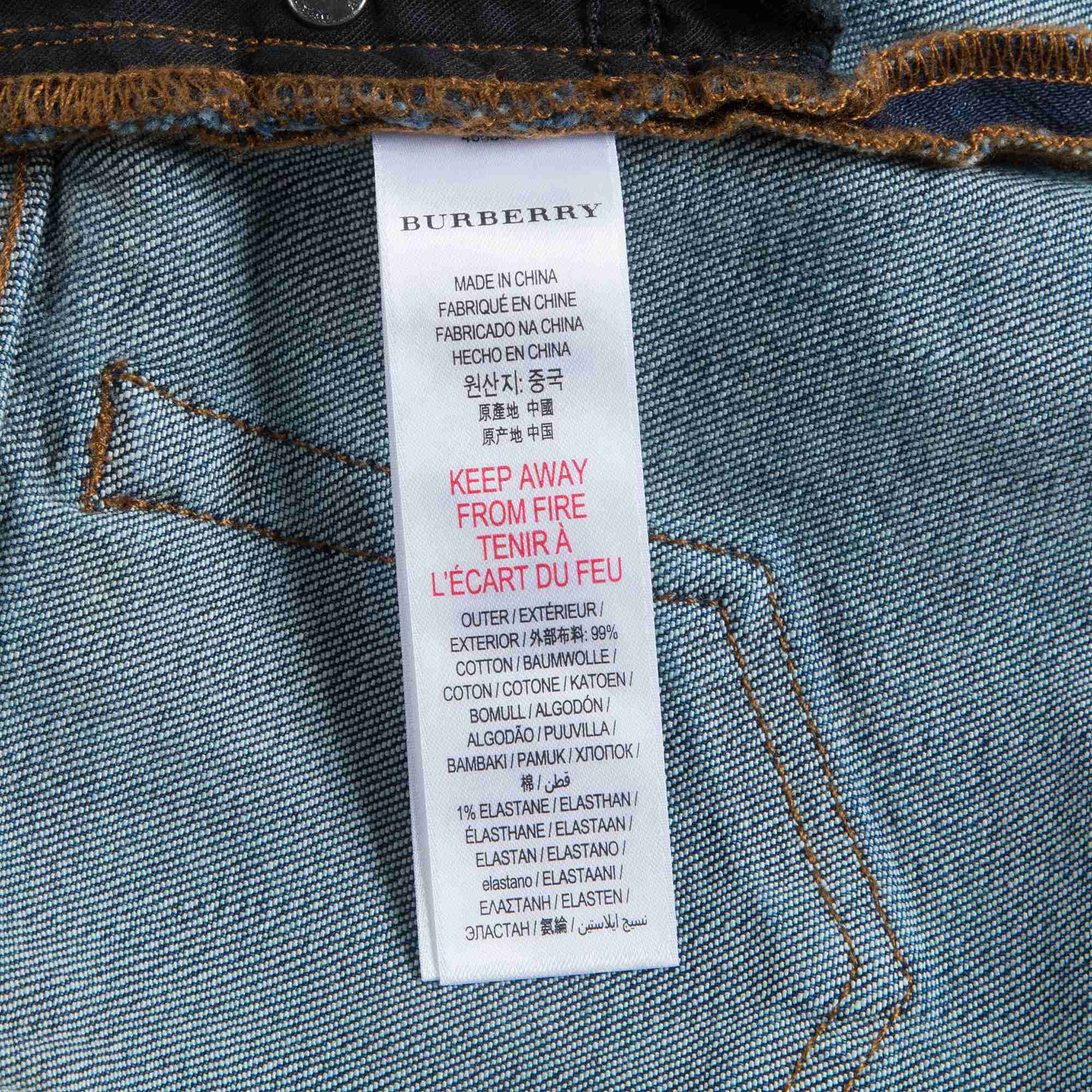 Girls Mid Indigo Cotton Trousers