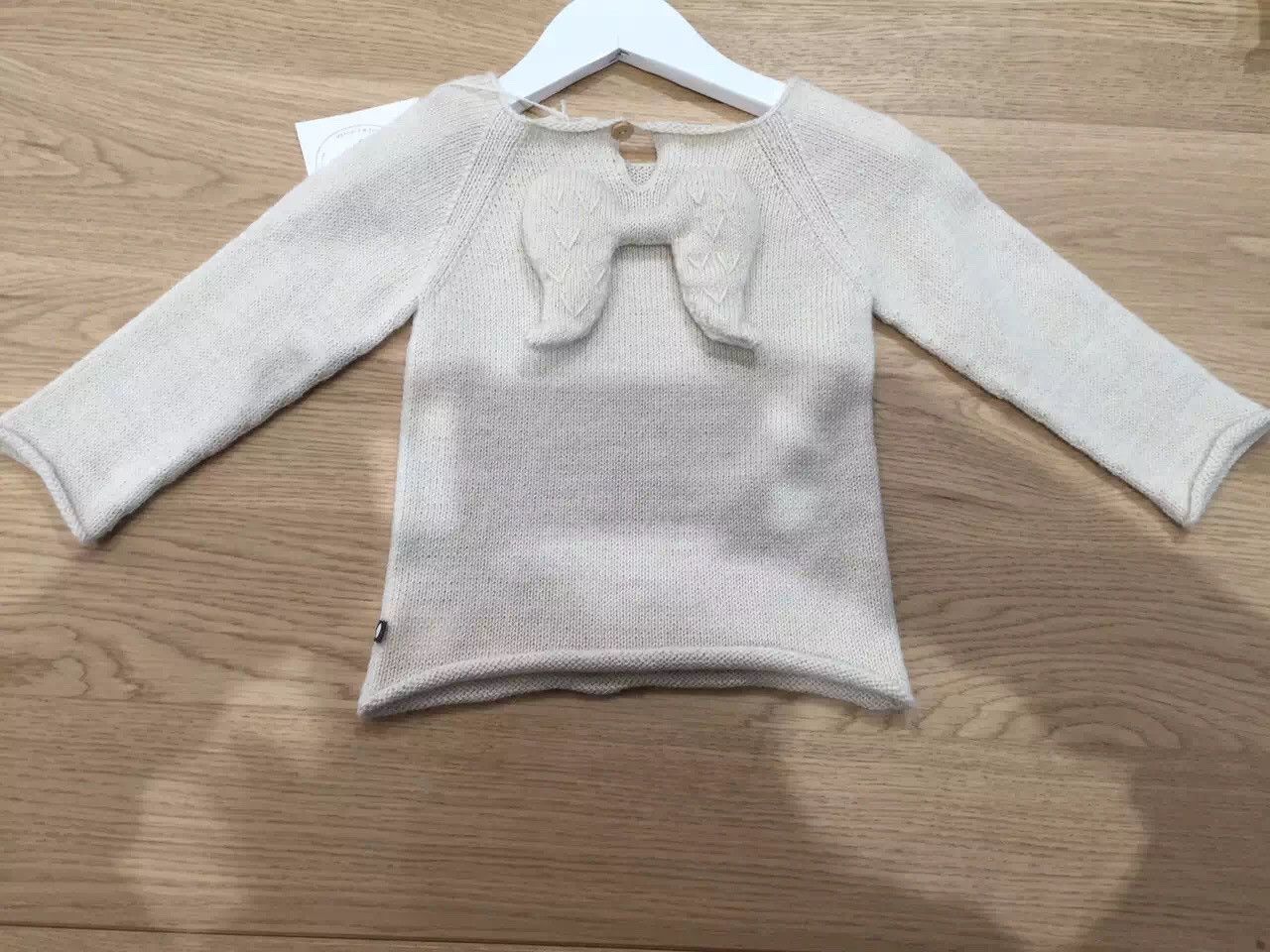 Baby Girls White Alpaca Wool Angel Sweater - CÉMAROSE | Children's Fashion Store - 2